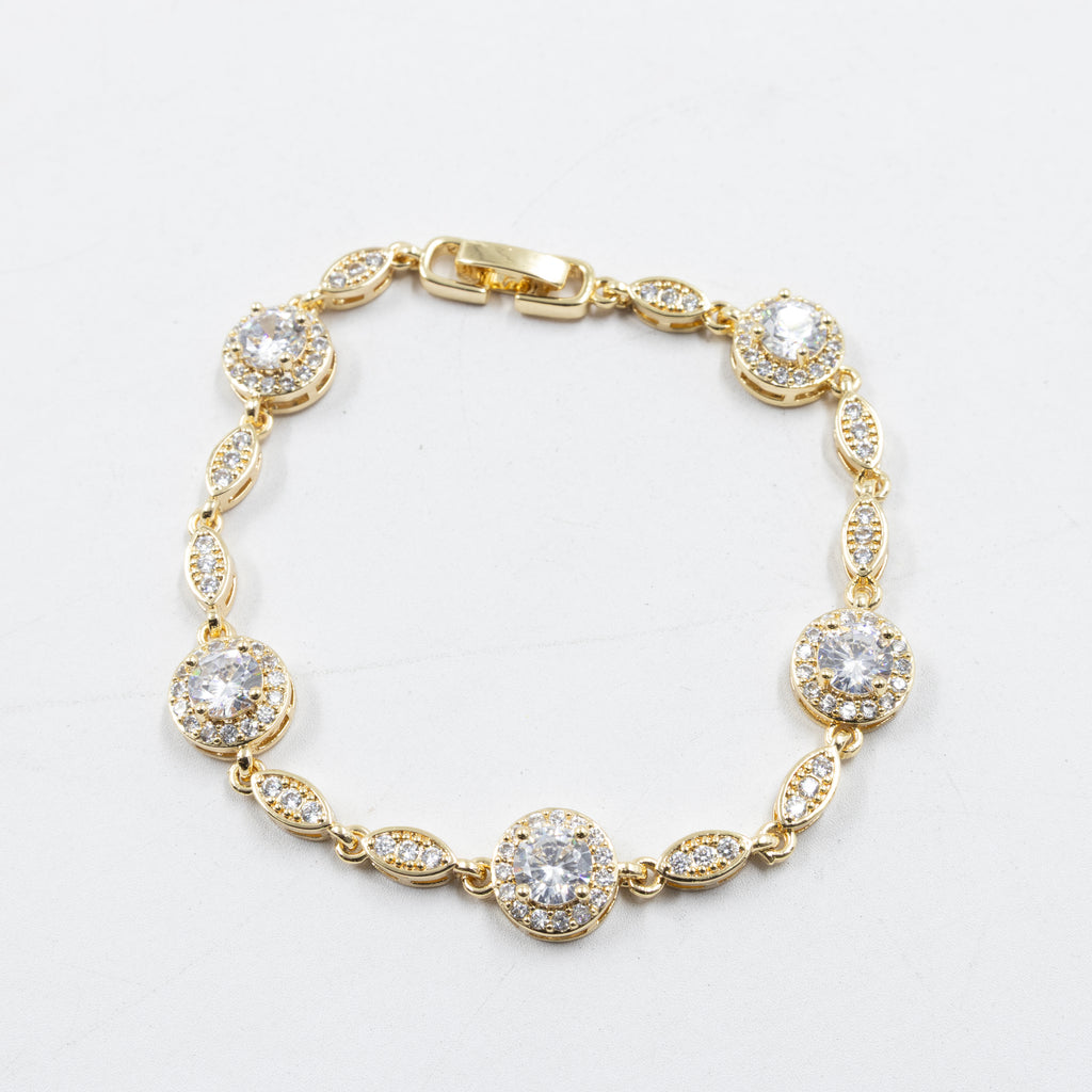 Pulseras Doradas con Piedras M6 Oro Laminado