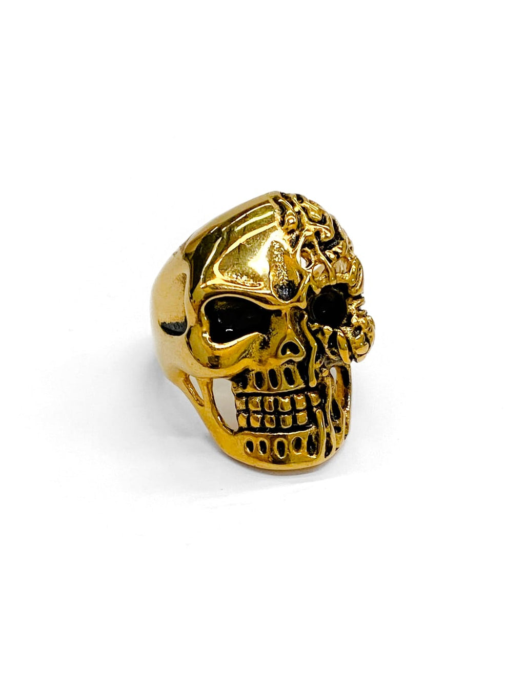 Anillo Calavera Dorado y Plateado Acero Inoxidable M18