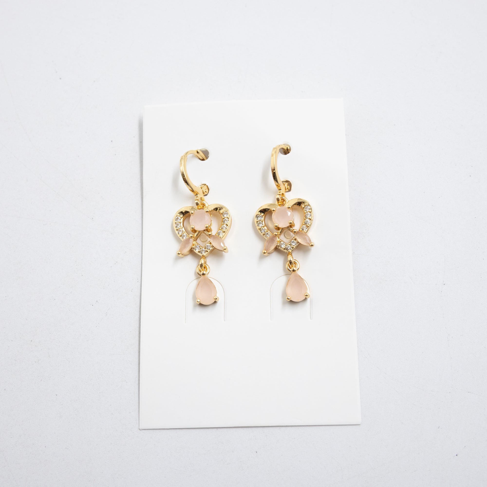Aretes Largos Dorados con piedras M4 Oro Laminado