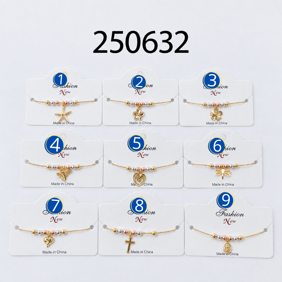[12/SEPTIEMBRE/26] Pulseras Doradas de tres colores con Dije M1 Oro Laminado