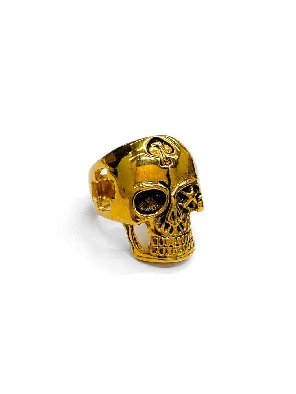Anillo Calavera Dorado y Plateado Acero Inoxidable M18