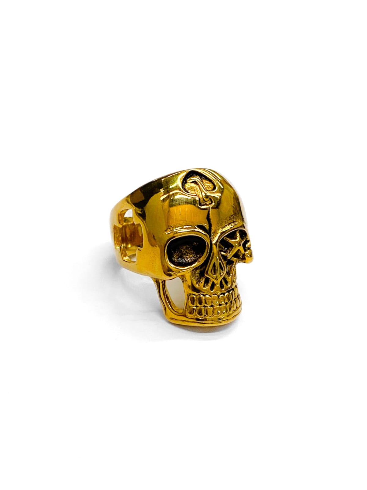 Anillo Calavera Dorado y Plateado Acero Inoxidable M18