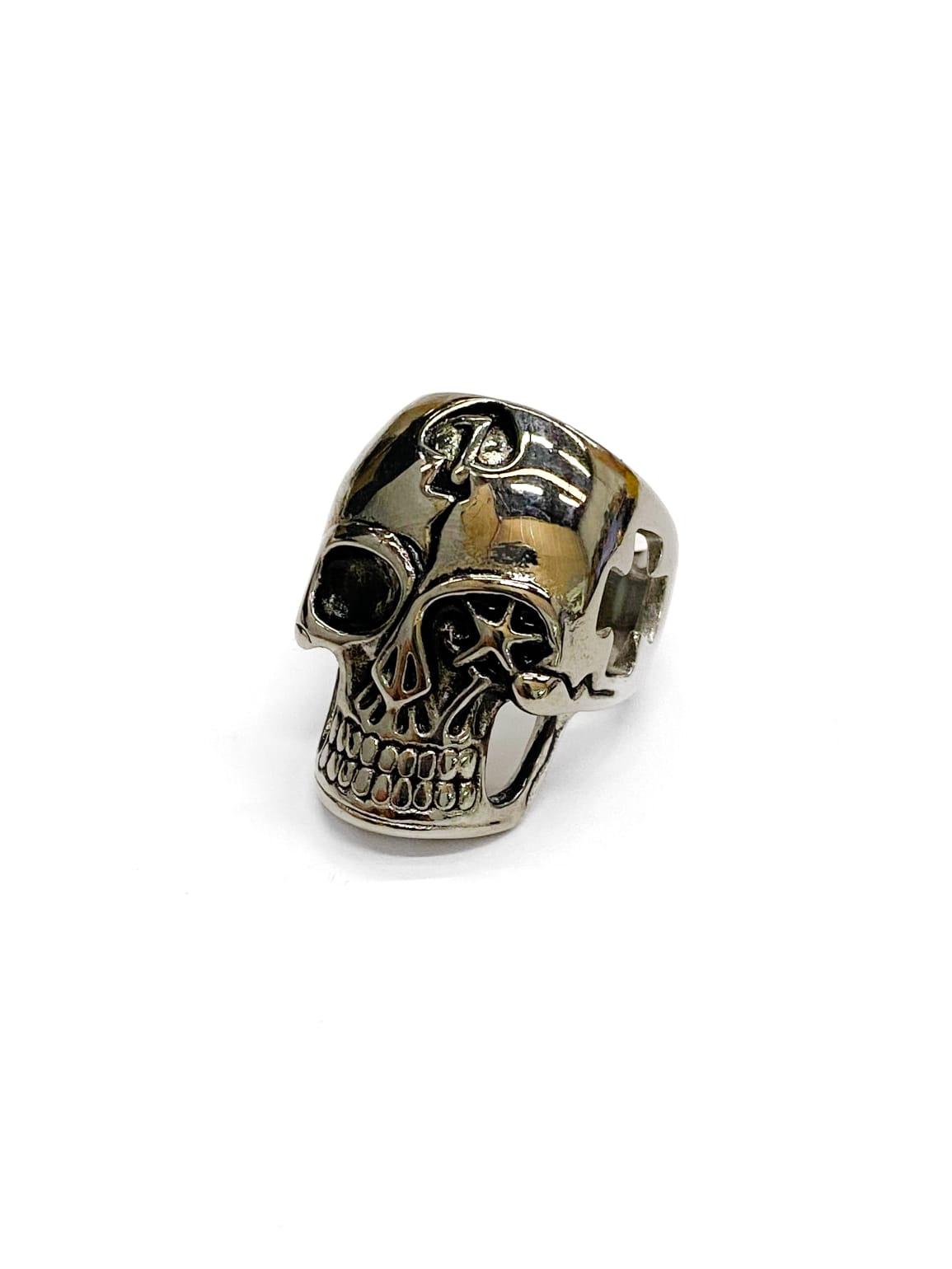 Anillo Calavera Dorado y Plateado Acero Inoxidable M18