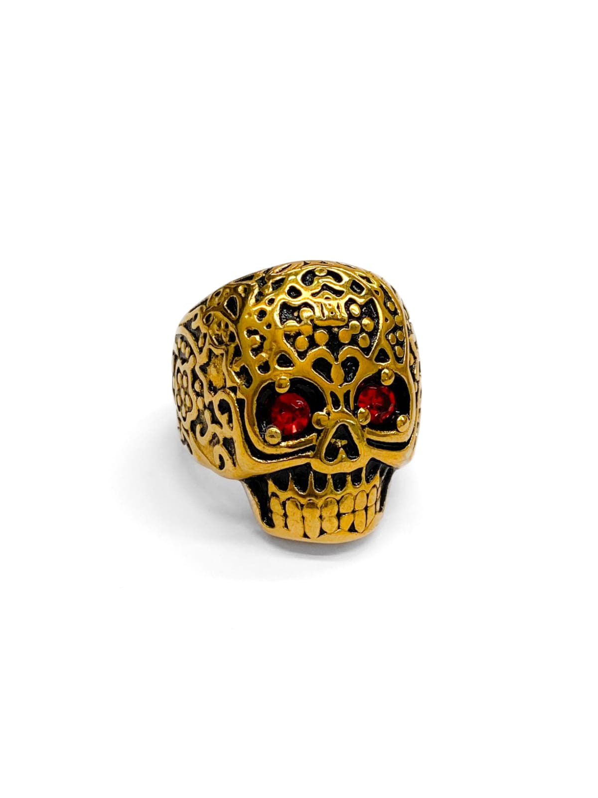 Anillo Calavera Dorado y Plateado Acero Inoxidable M19