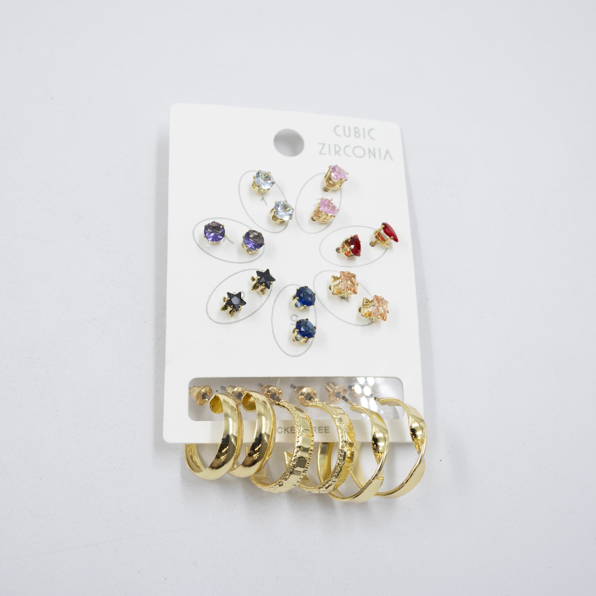 Paquete de 10 pares de aretes M2 Oro Laminado