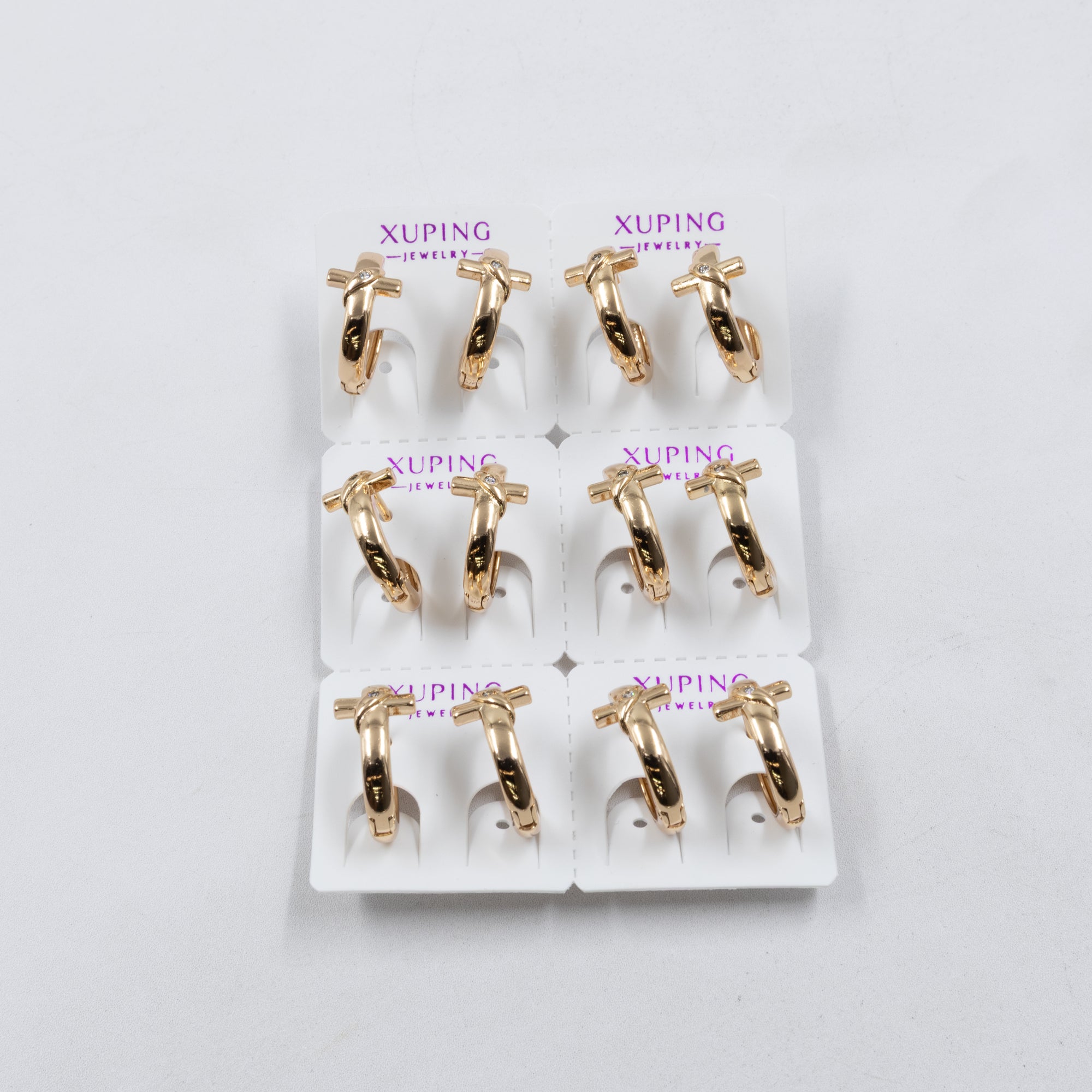 Paquete de 6 pares de Aretes Xuping Dorado M22 Oro Laminado