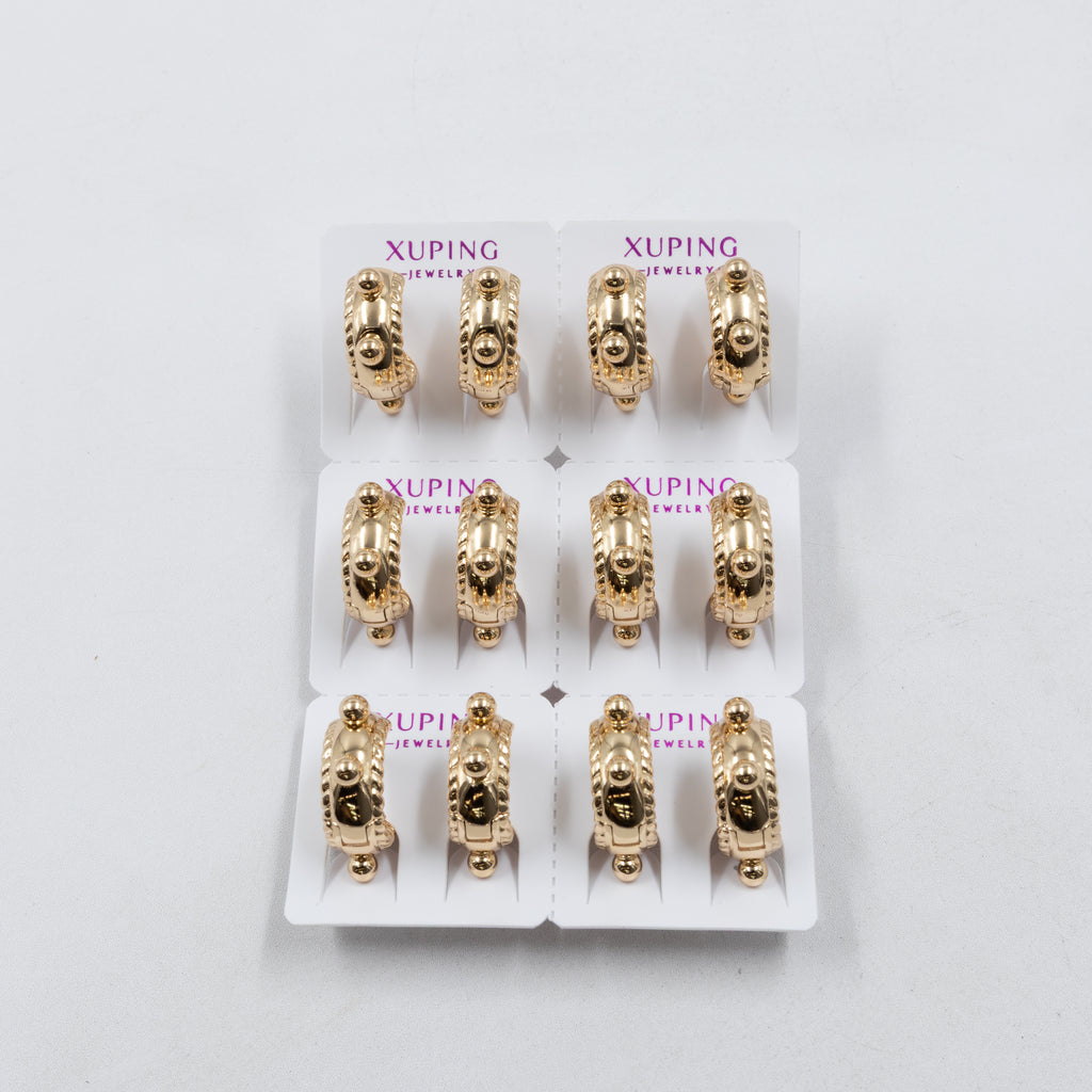 Paquete de 6 pares de Aretes Xuping Dorado M19 Oro Laminado