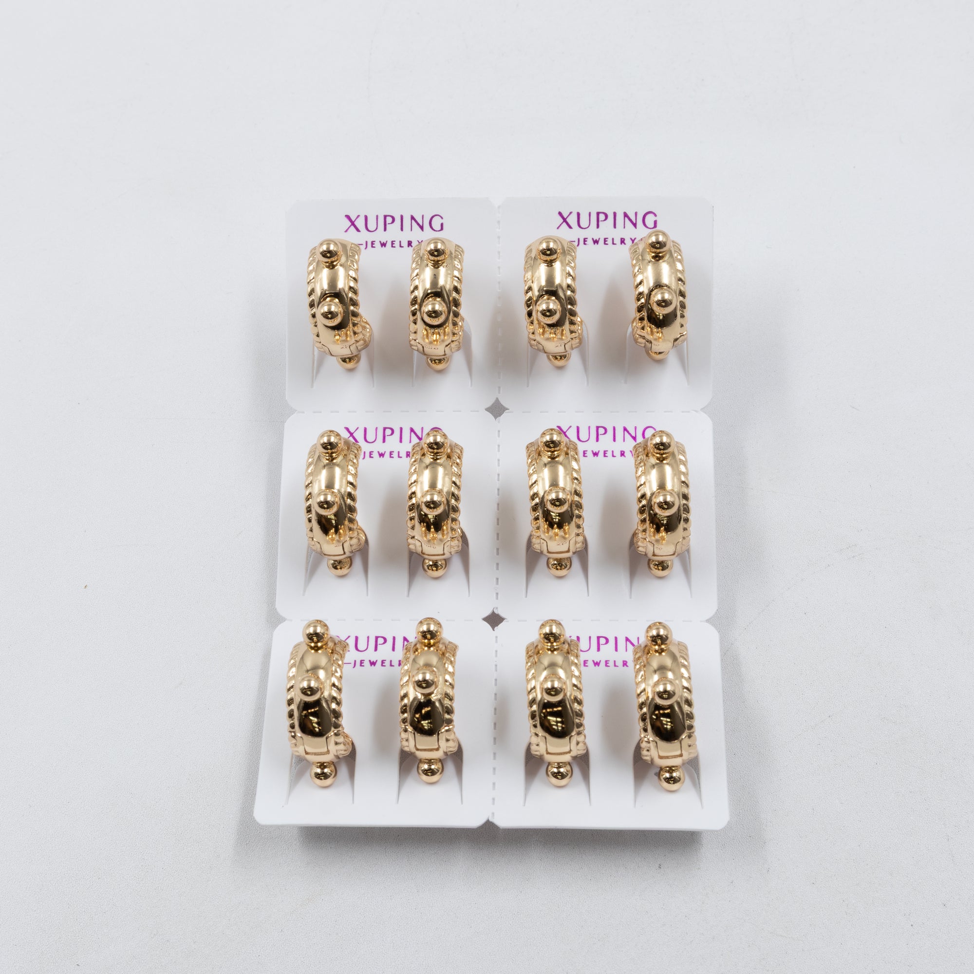 Paquete de 6 pares de Aretes Xuping Dorado M19 Oro Laminado