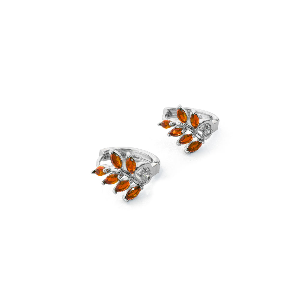 Aretes Plateados Huggies con Piedras Diferentes Colores M9 Oro Laminado