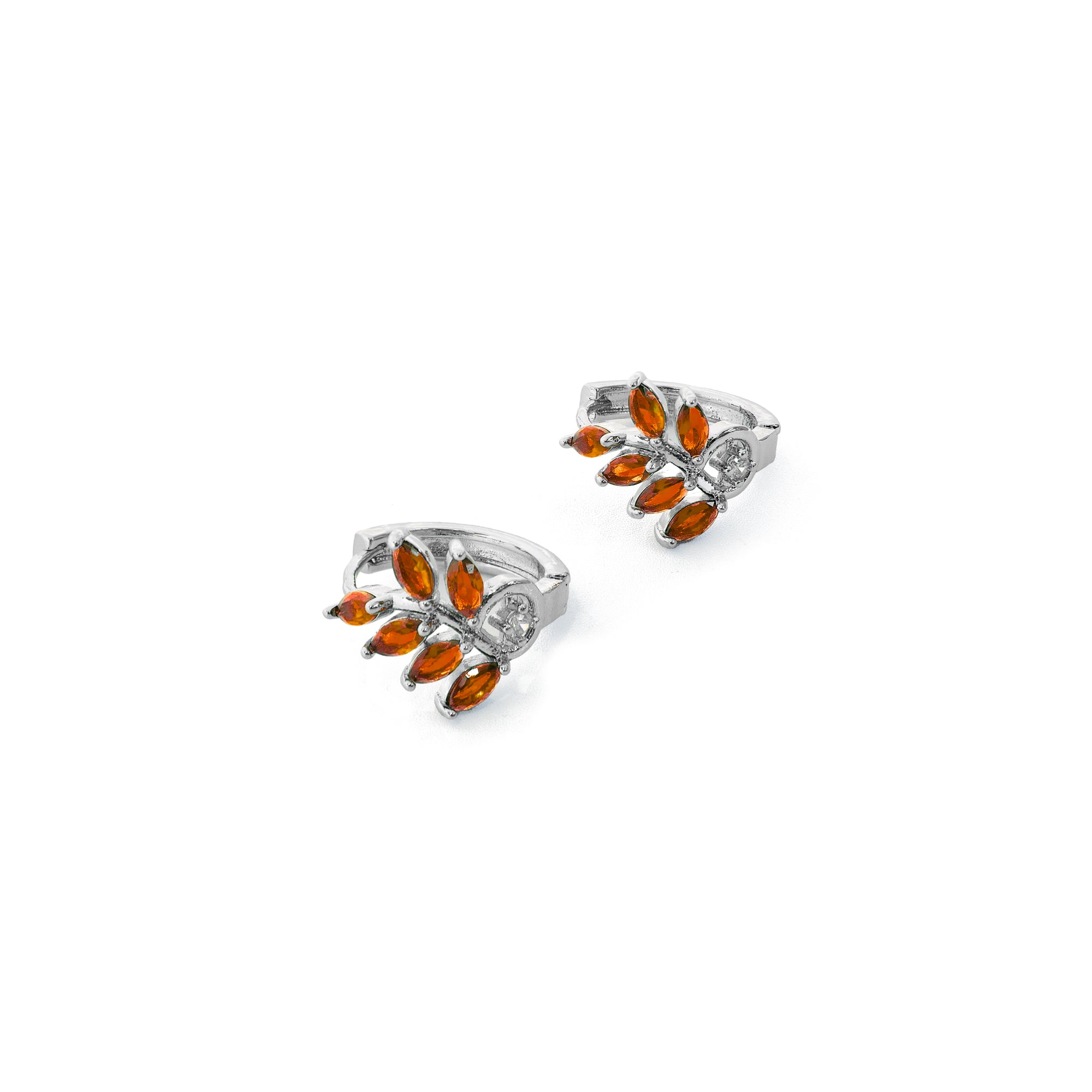 Aretes Plateados Huggies con Piedras Diferentes Colores M9 Oro Laminado