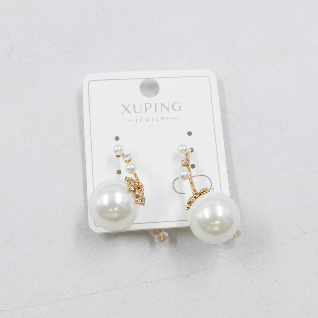 Aretes Dorados con Piedras Xuping M4 Oro Laminado