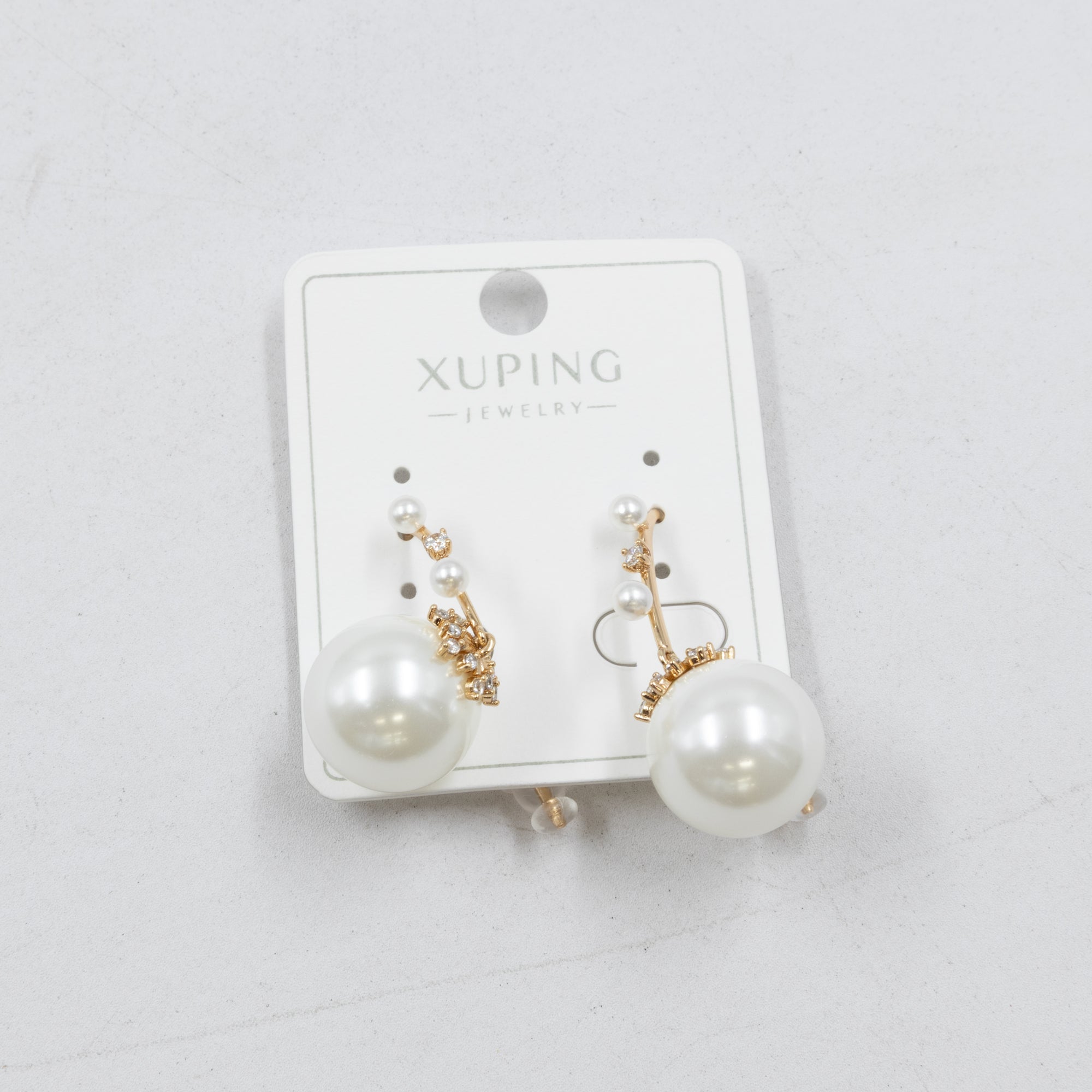Aretes Dorados con Piedras Xuping M4 Oro Laminado