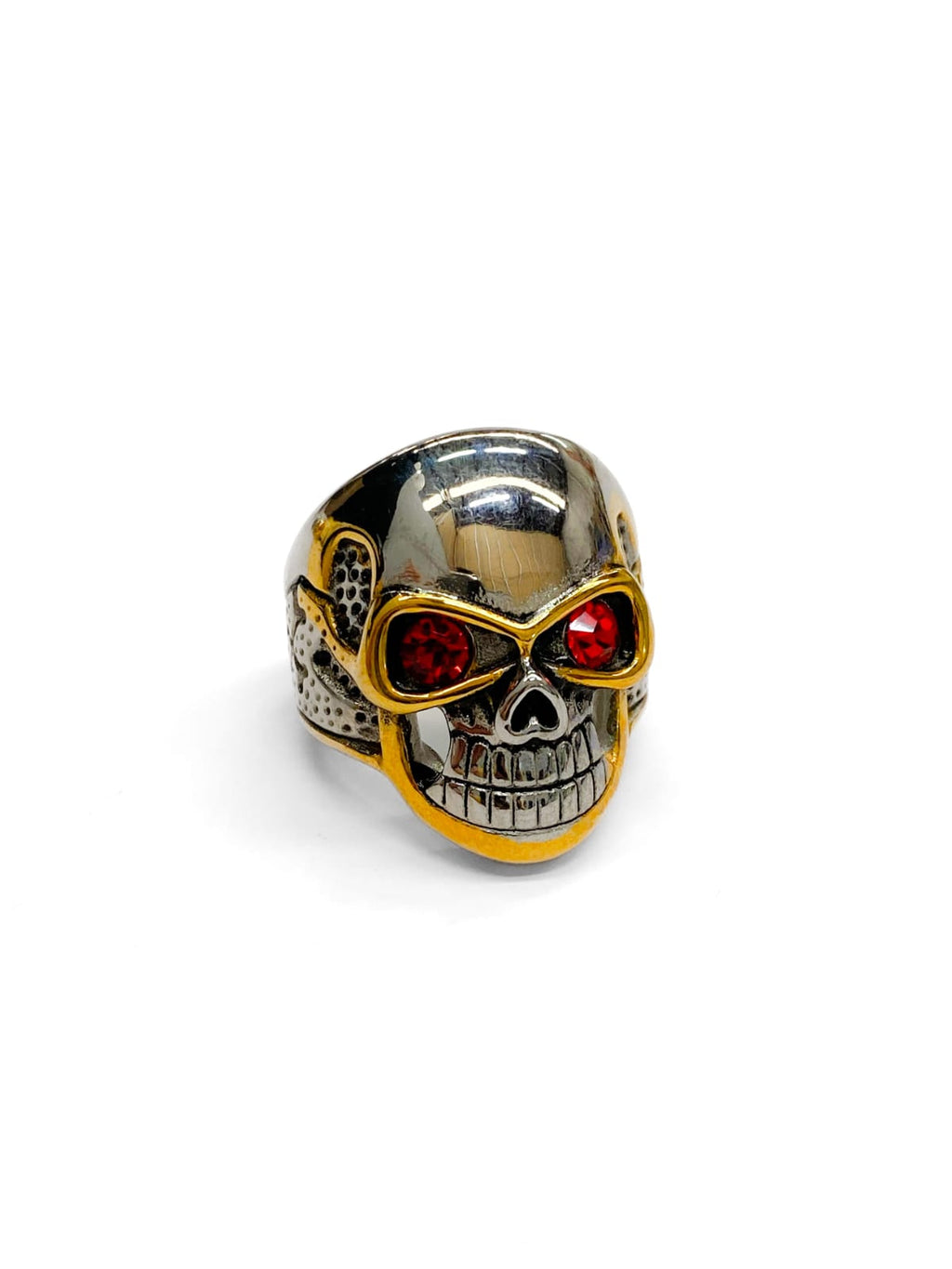 Anillo Calavera Dorado y Plateado Acero Inoxidable M19