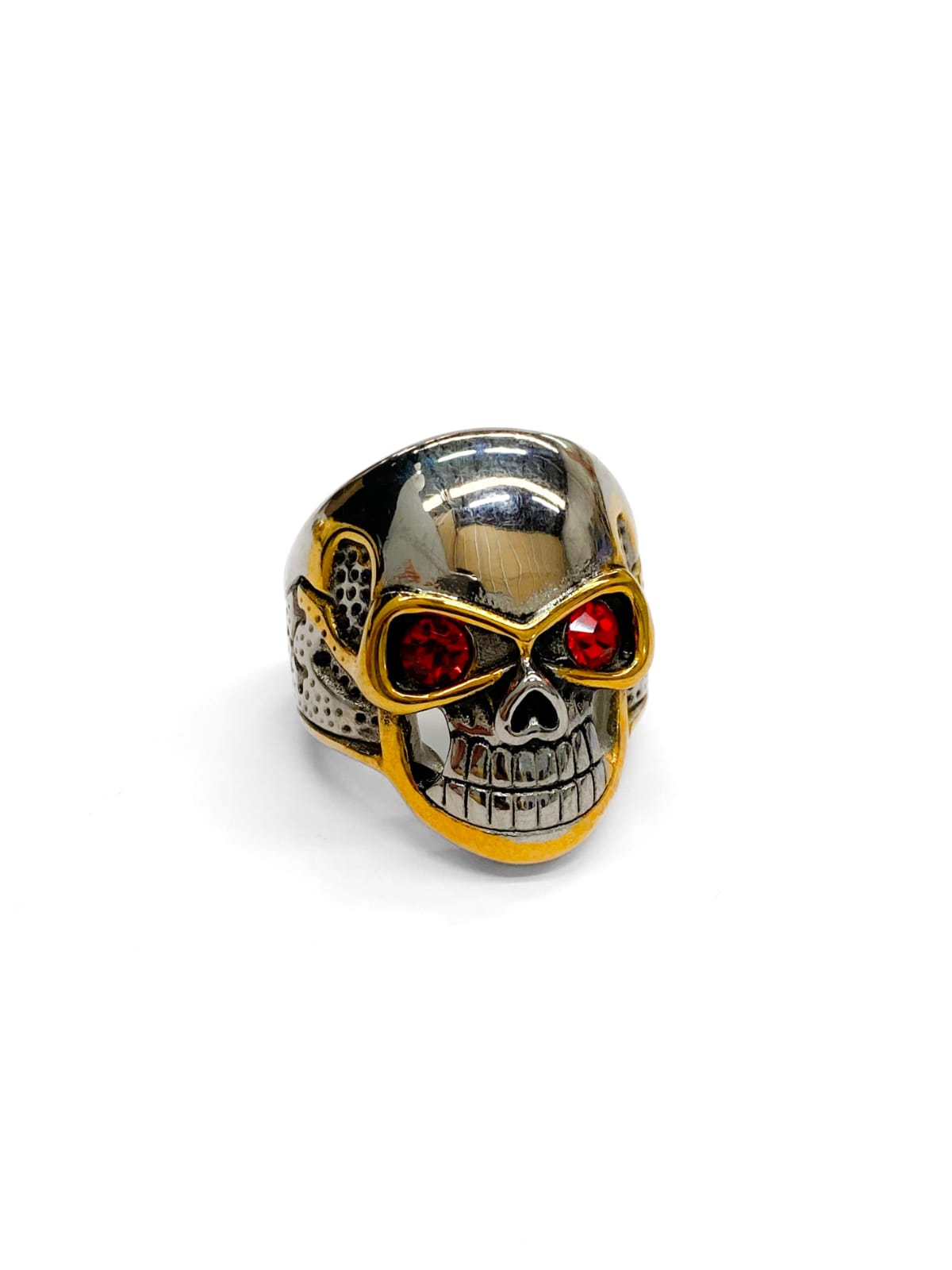 Anillo Calavera Dorado y Plateado Acero Inoxidable M19