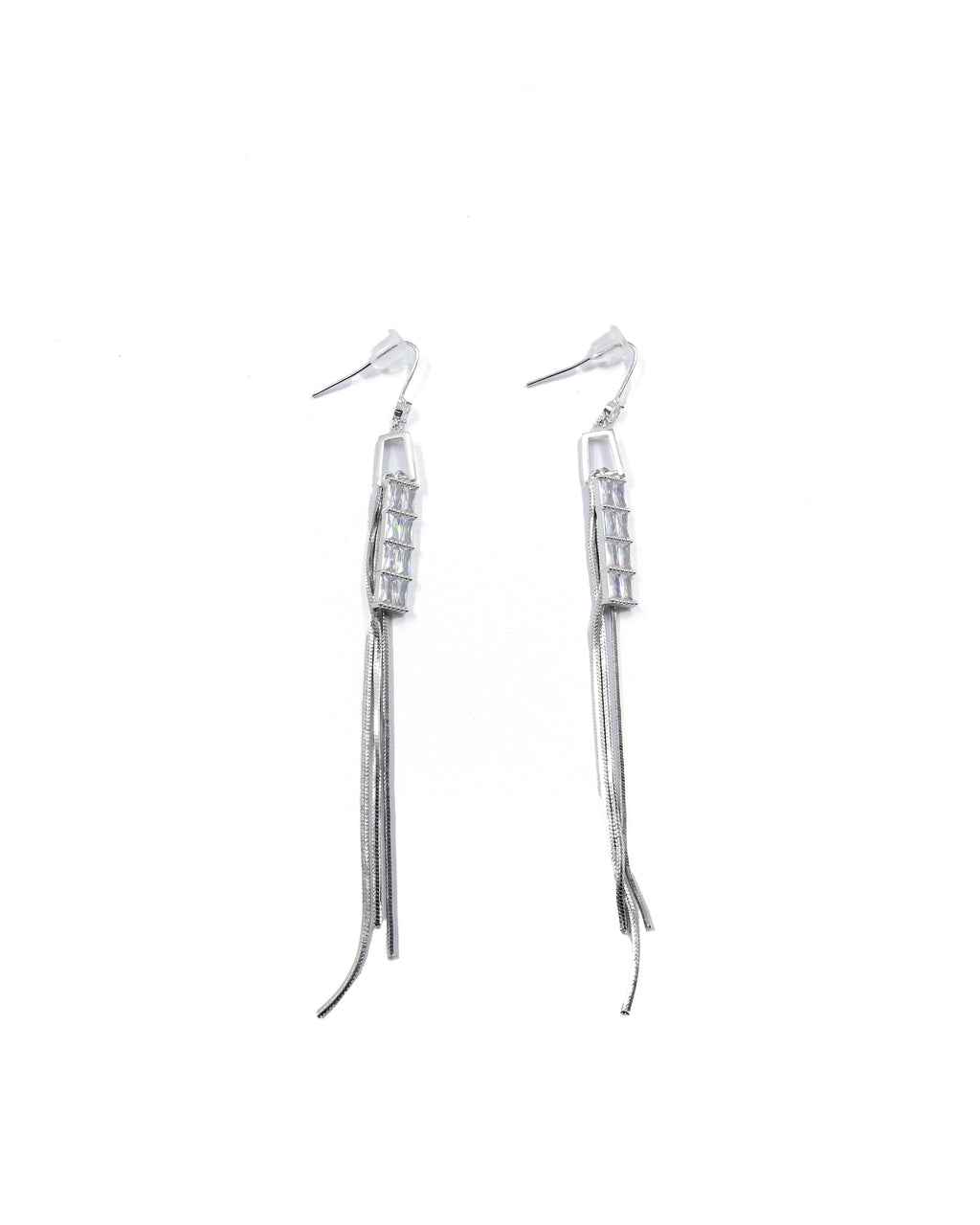 Aretes Largos Ansheli Plateados M23 Oro Laminado