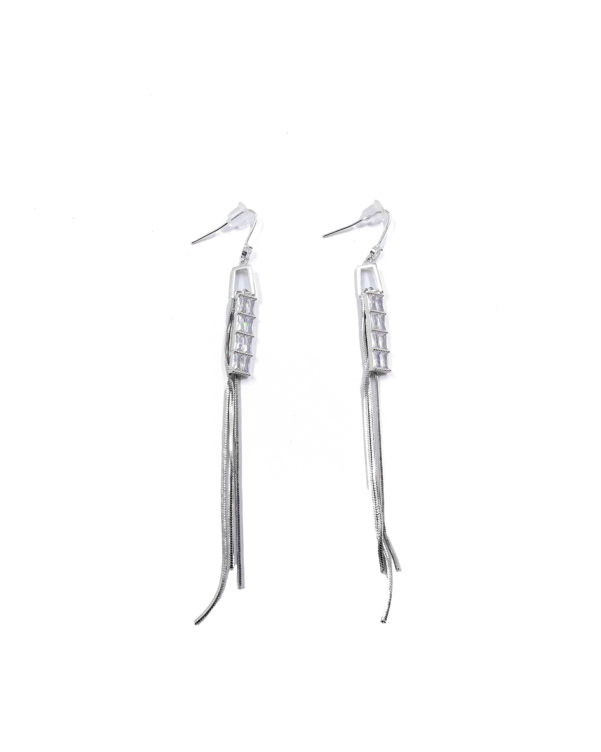 Aretes Largos Ansheli Plateados M23 Oro Laminado