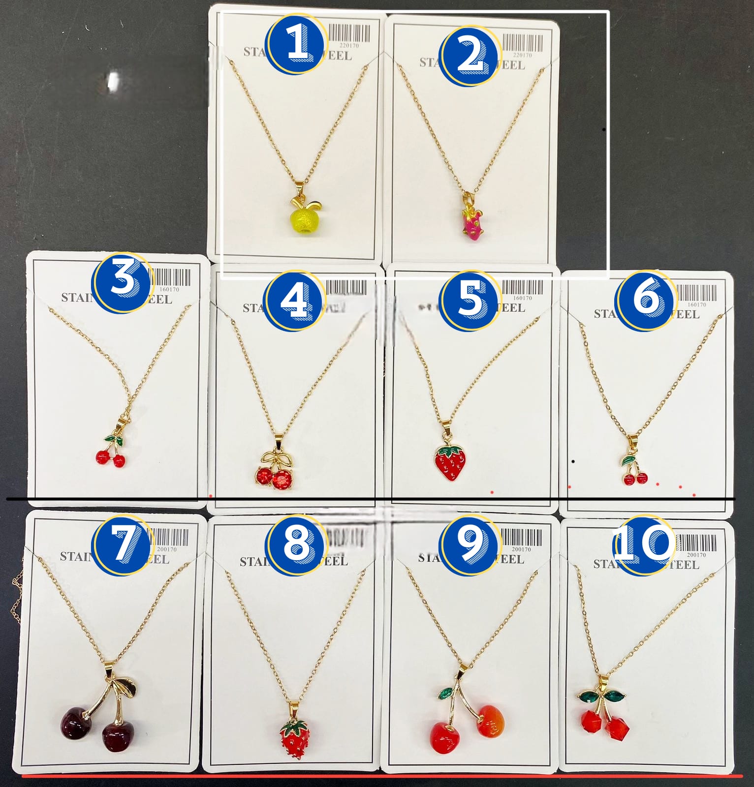 Collar Perla Cereza M1 Oro Laminado