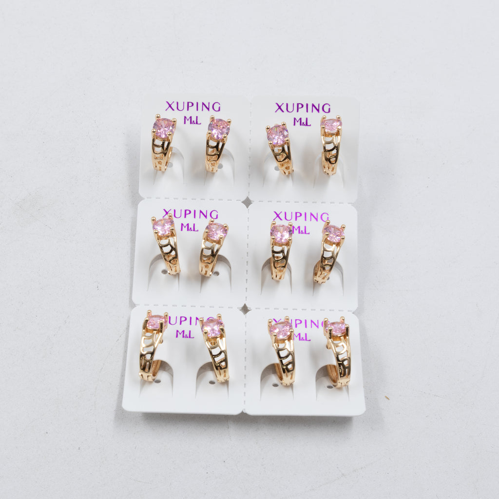 Paquete de 6 pares de Aretes Xuping Dorado M9 Oro Laminado