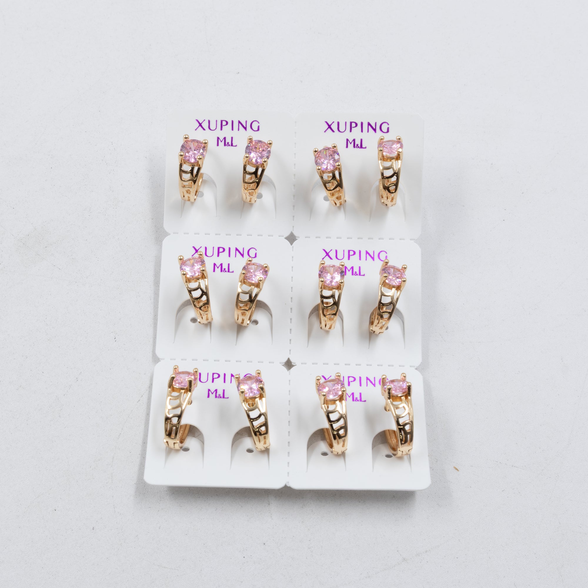 Paquete de 6 pares de Aretes Xuping Dorado M9 Oro Laminado
