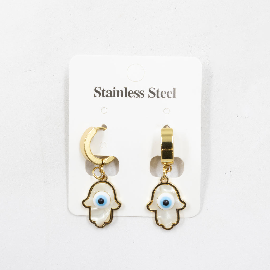 Aretes Dorados de Ojo Turco M1 Oro Laminado