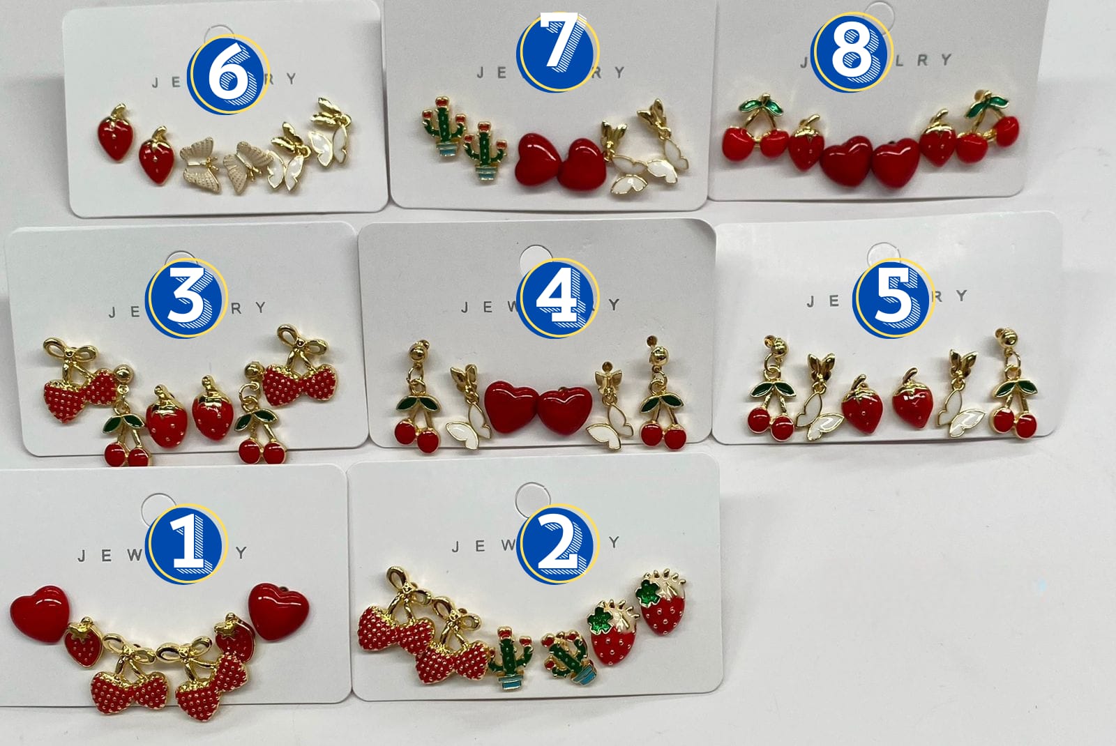 Juego Arete Triple M1 Oro Laminado