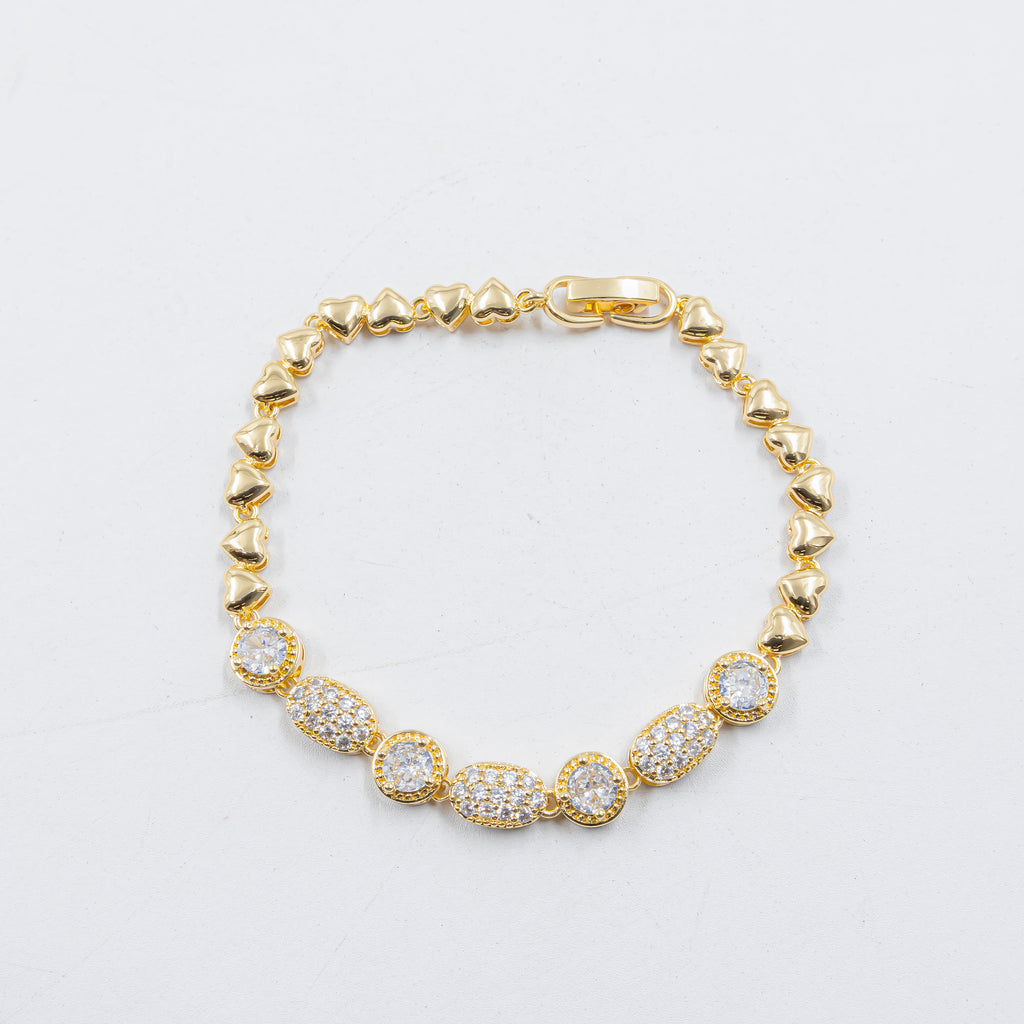 Cadenas de Pulseras Doradas con Piedras M4 Oro Laminado