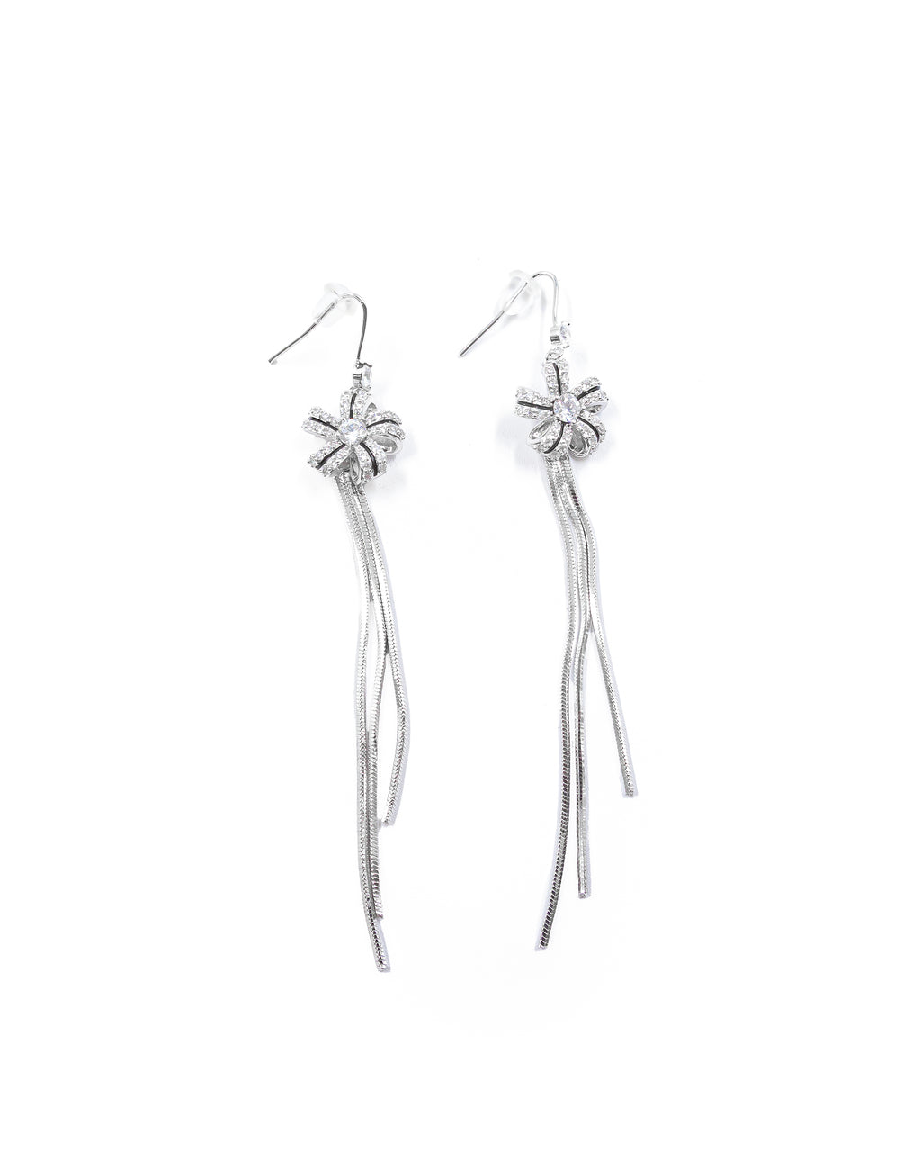 Aretes Largos Ansheli Plateados M24 Oro Laminado