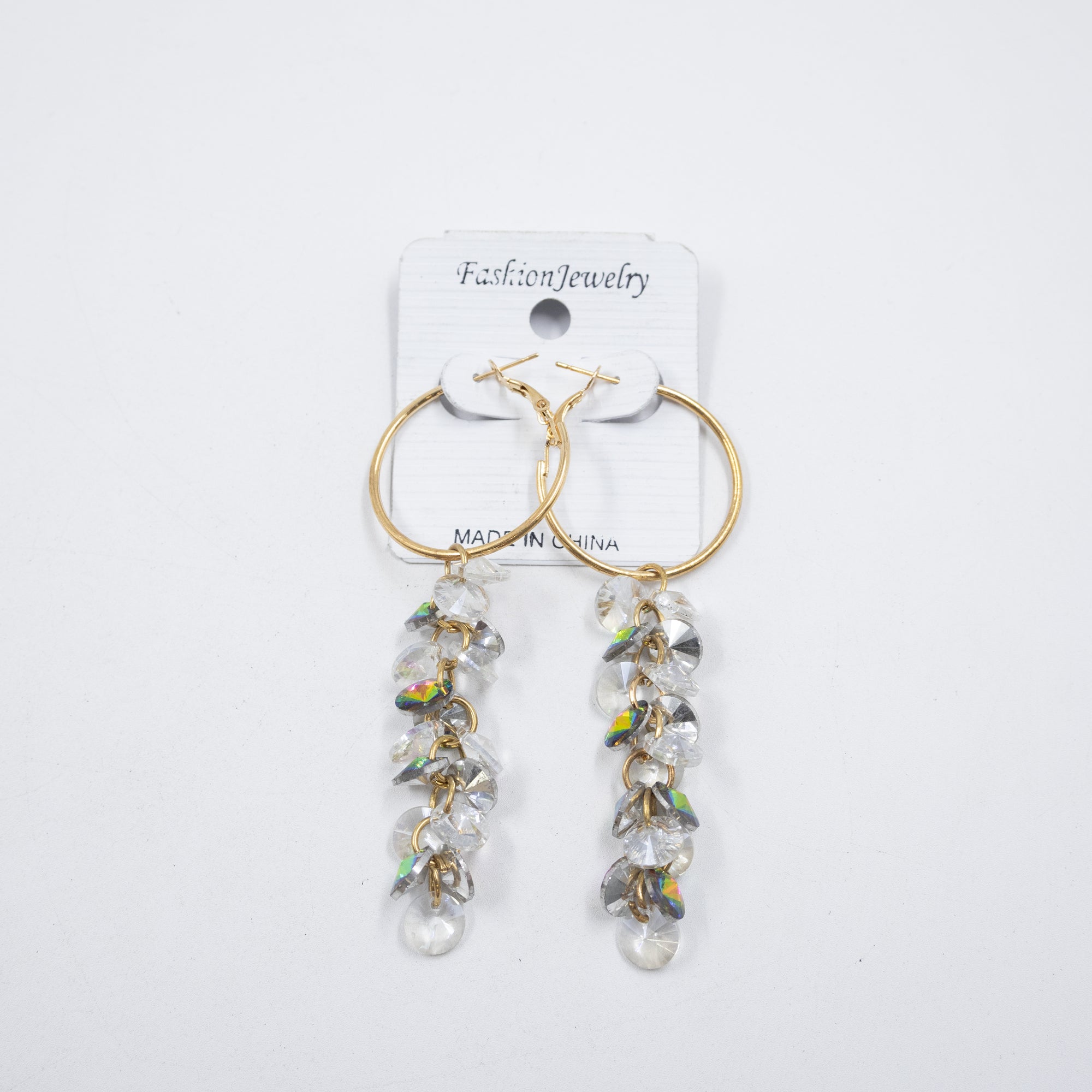 Aretes Largos de Piedras M1 Oro Laminado