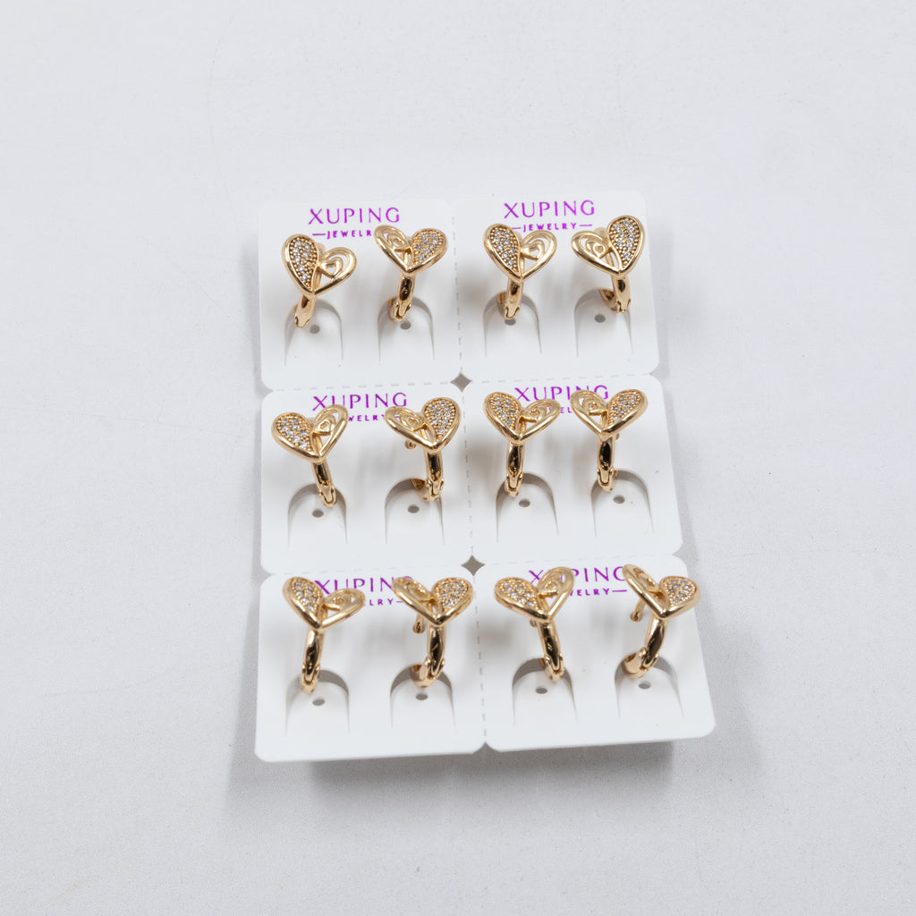 Paquete de 6 pares de Aretes Xuping Dorado M10 Oro Laminado