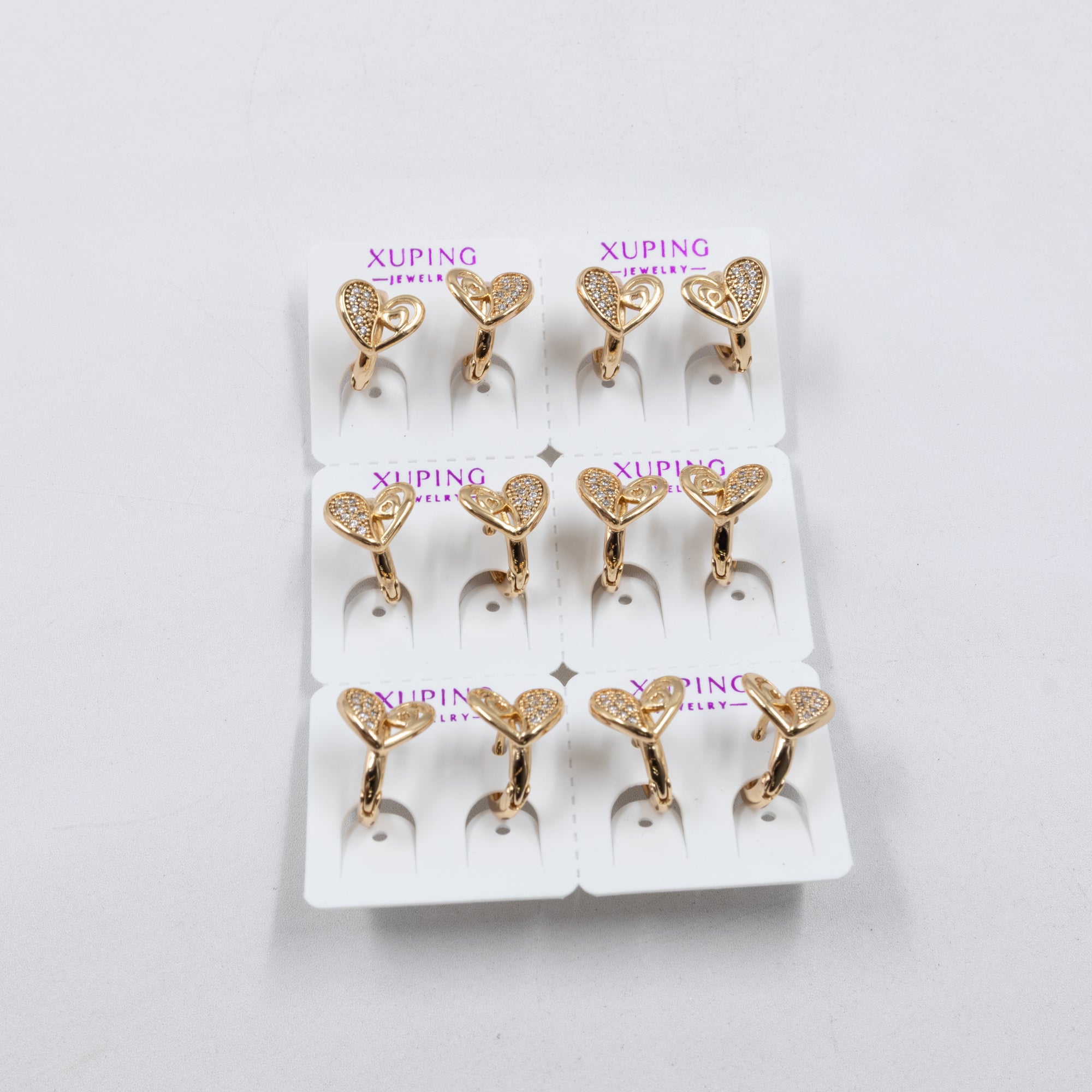 Paquete de 6 pares de Aretes Xuping Dorado M10 Oro Laminado