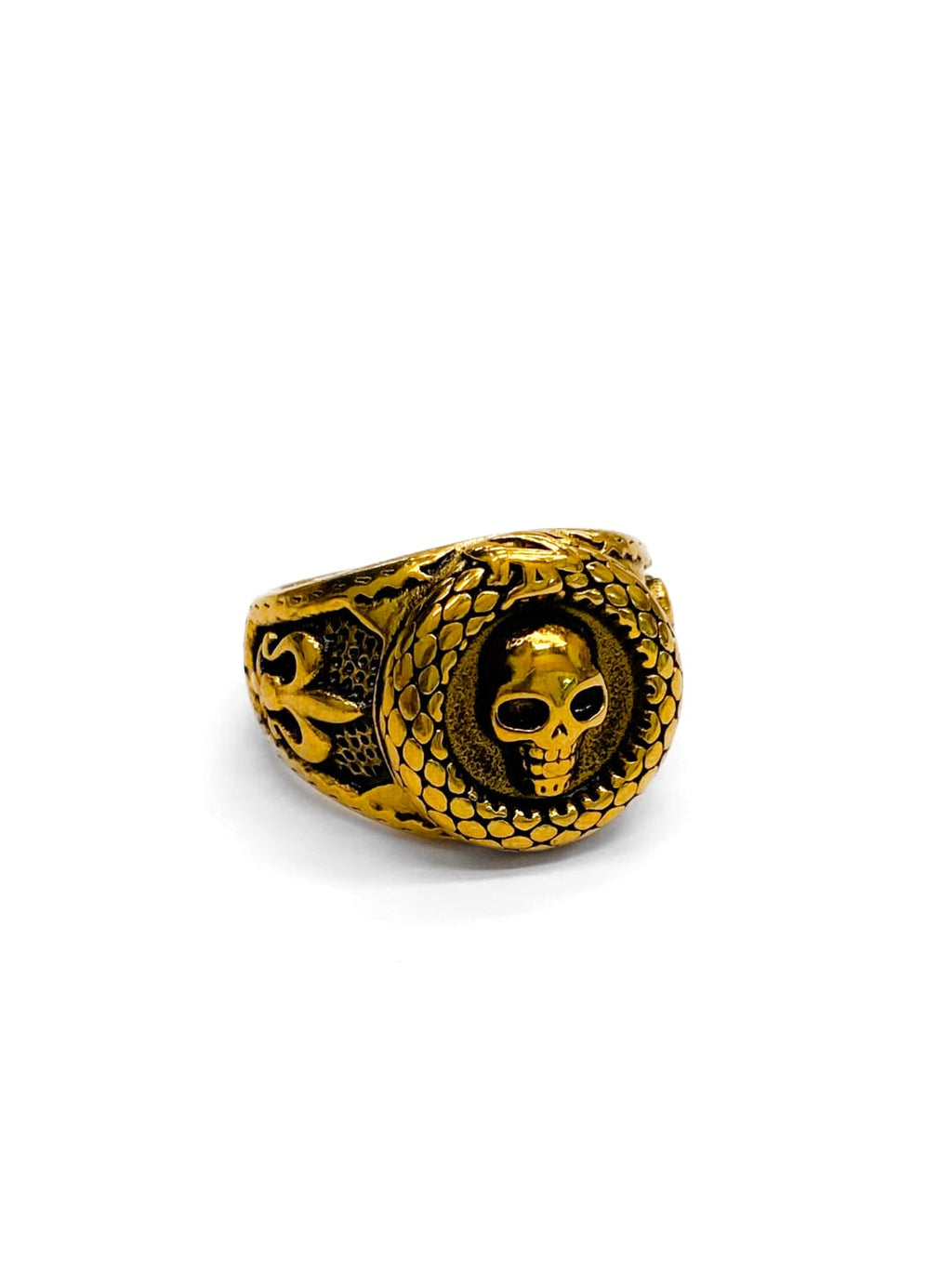 Anillo Calavera Dorado y Plateado Acero Inoxidable M19