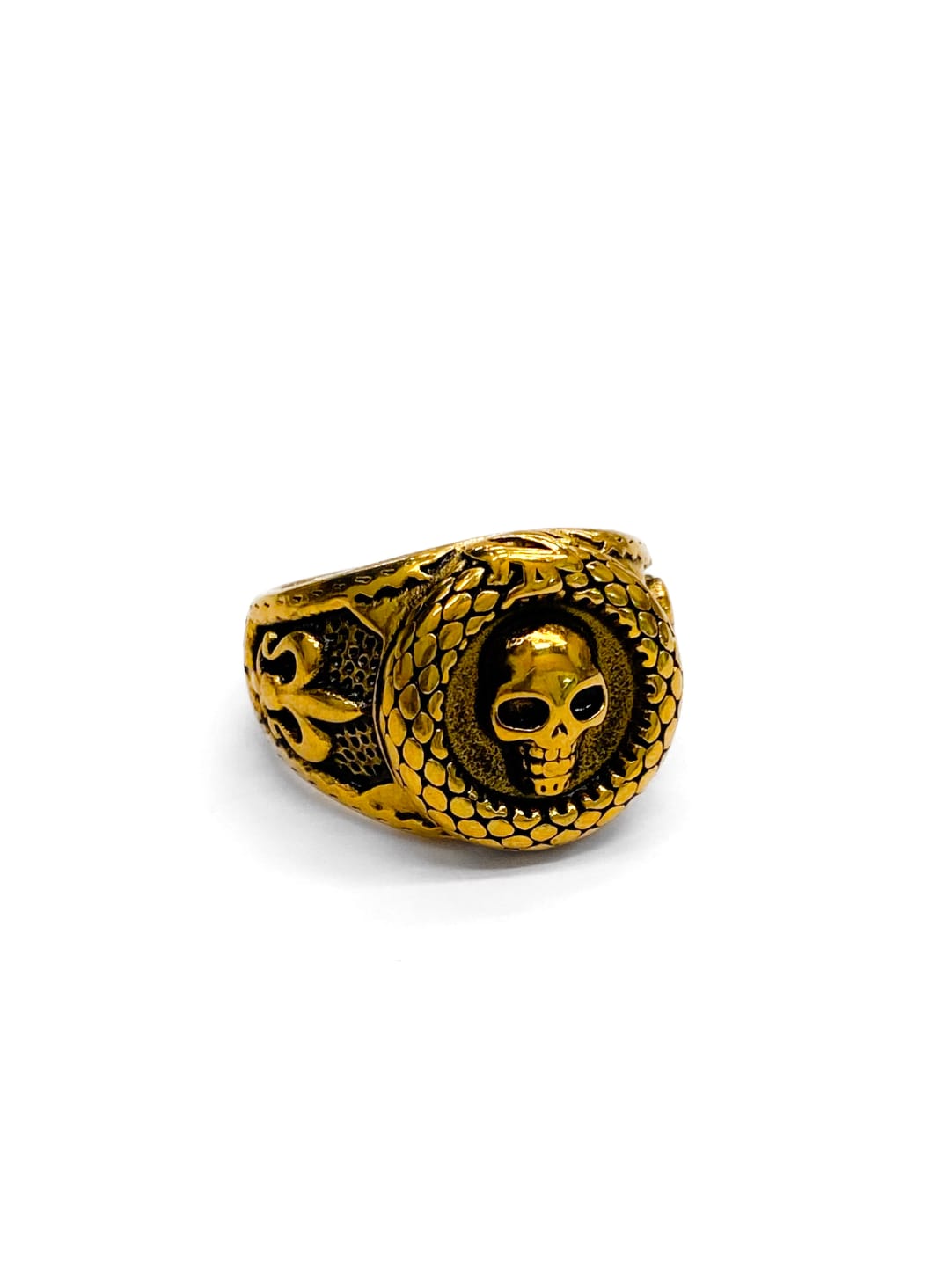 Anillo Calavera Dorado y Plateado Acero Inoxidable M19