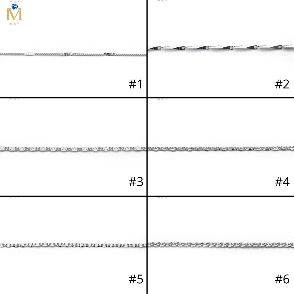 Pulseras Plateadas de 19 cm M2 Oro Laminado