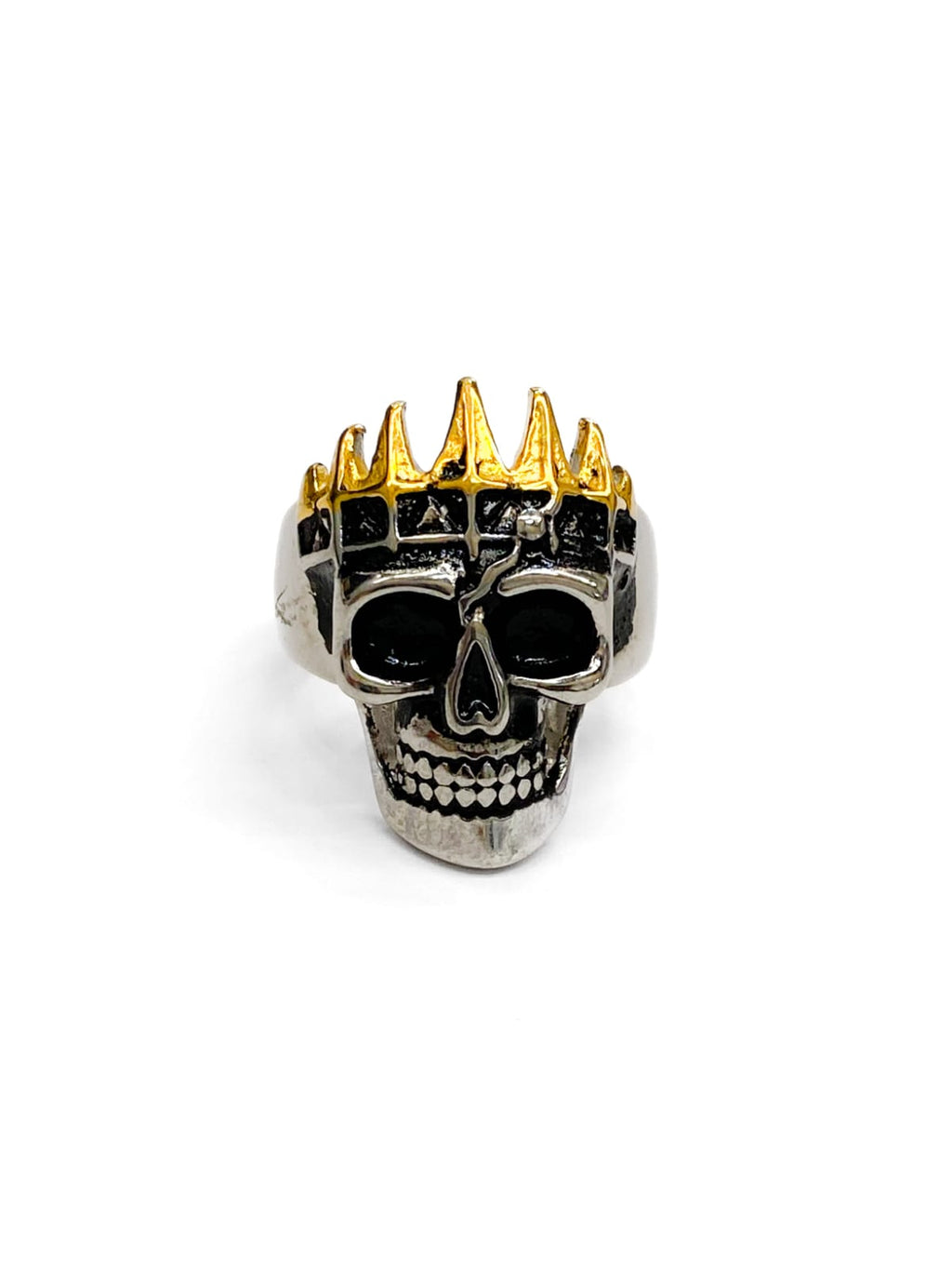 Anillo Calavera Dorado y Plateado Acero Inoxidable M19