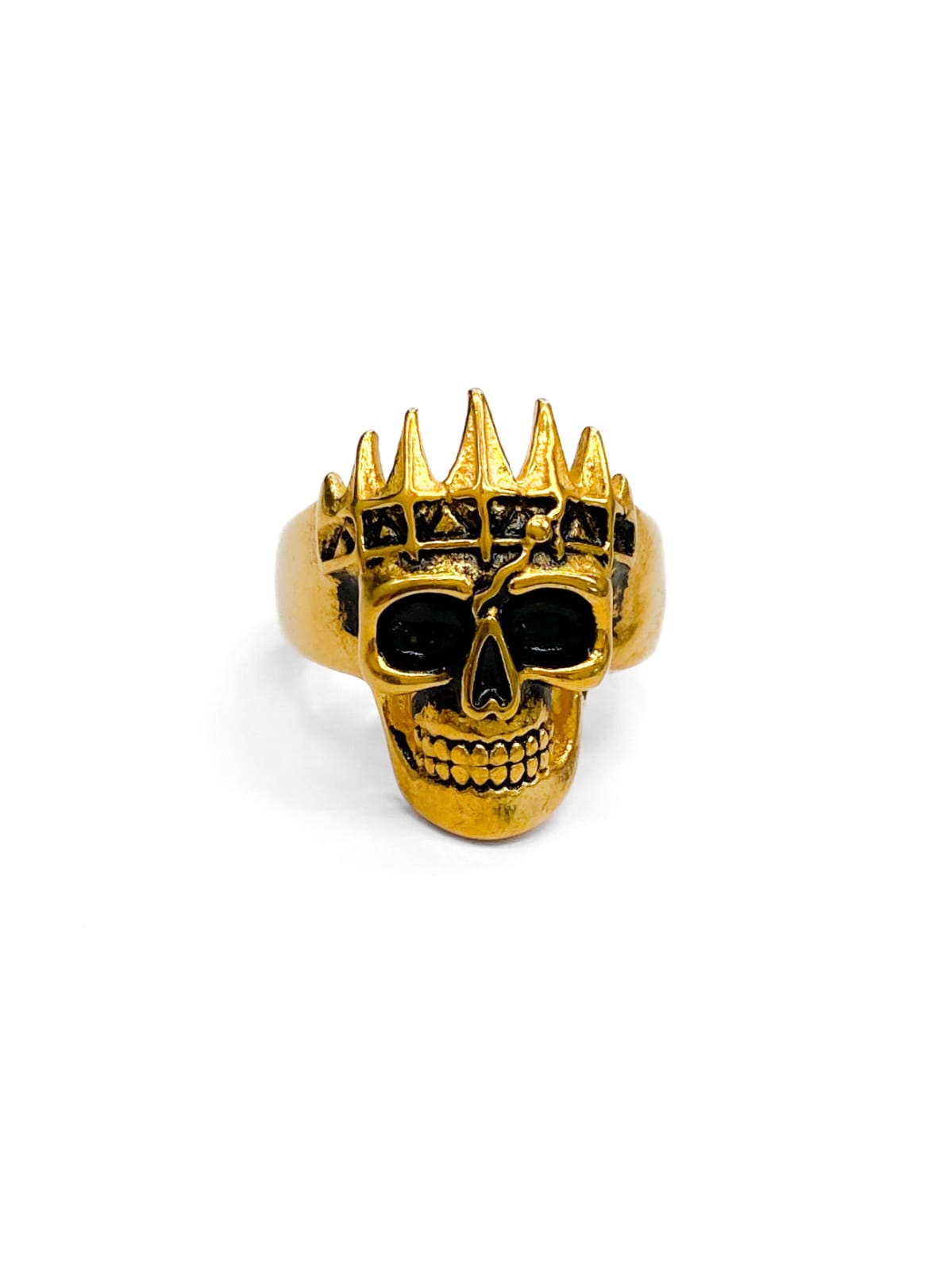 Anillo Calavera Dorado y Plateado Acero Inoxidable M20