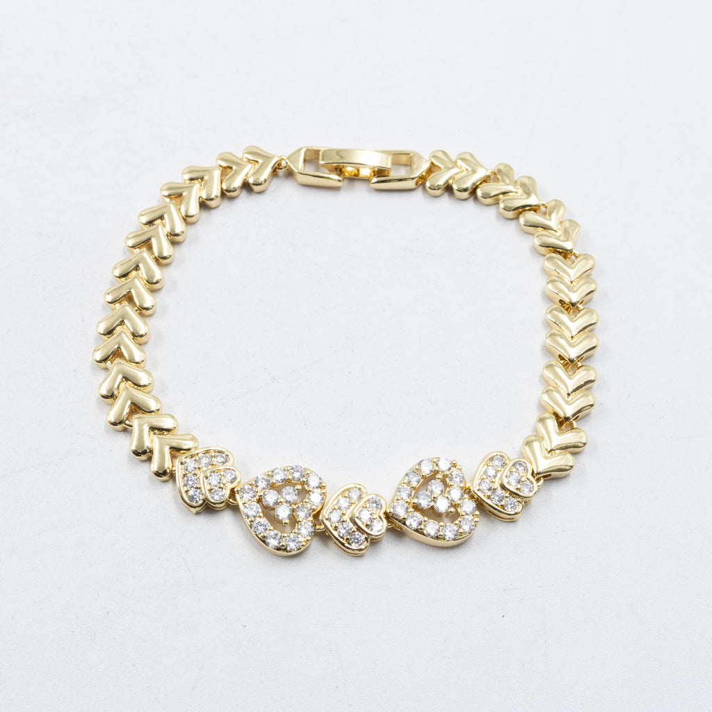 Pulseras Doradas con Piedras M9 Oro Laminado
