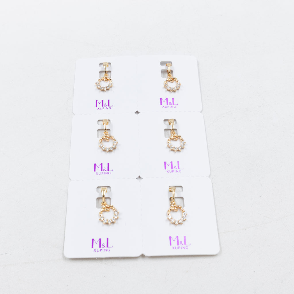 Paquete de 6 dijes con Piedras Oro Rosado  M6 Oro Laminado
