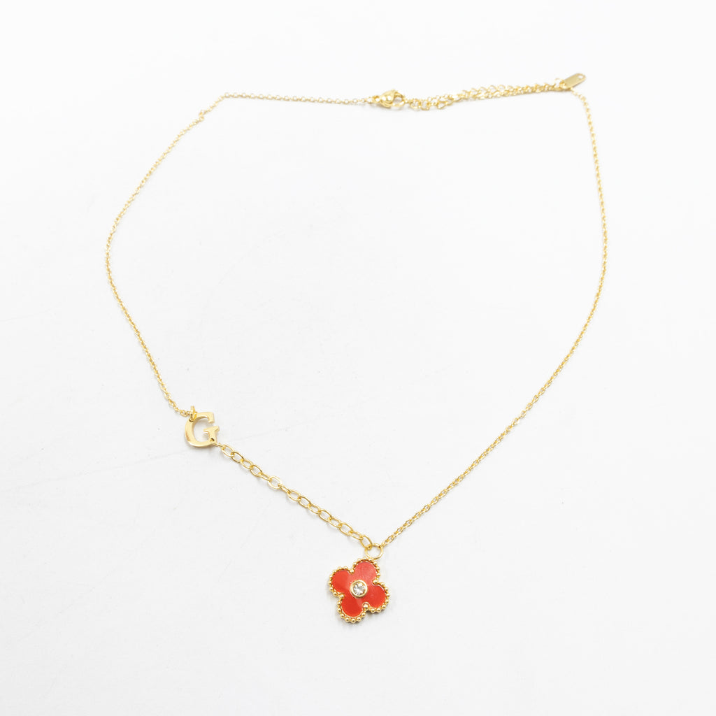 Collar de Dije de Trebol y letra G,I,J M3 Oro Laminado