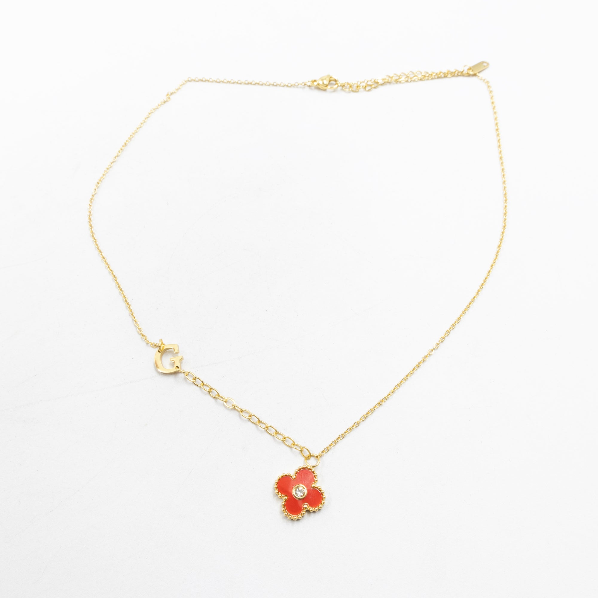 Collar de Dije de Trebol y letra G,I,J M3 Oro Laminado
