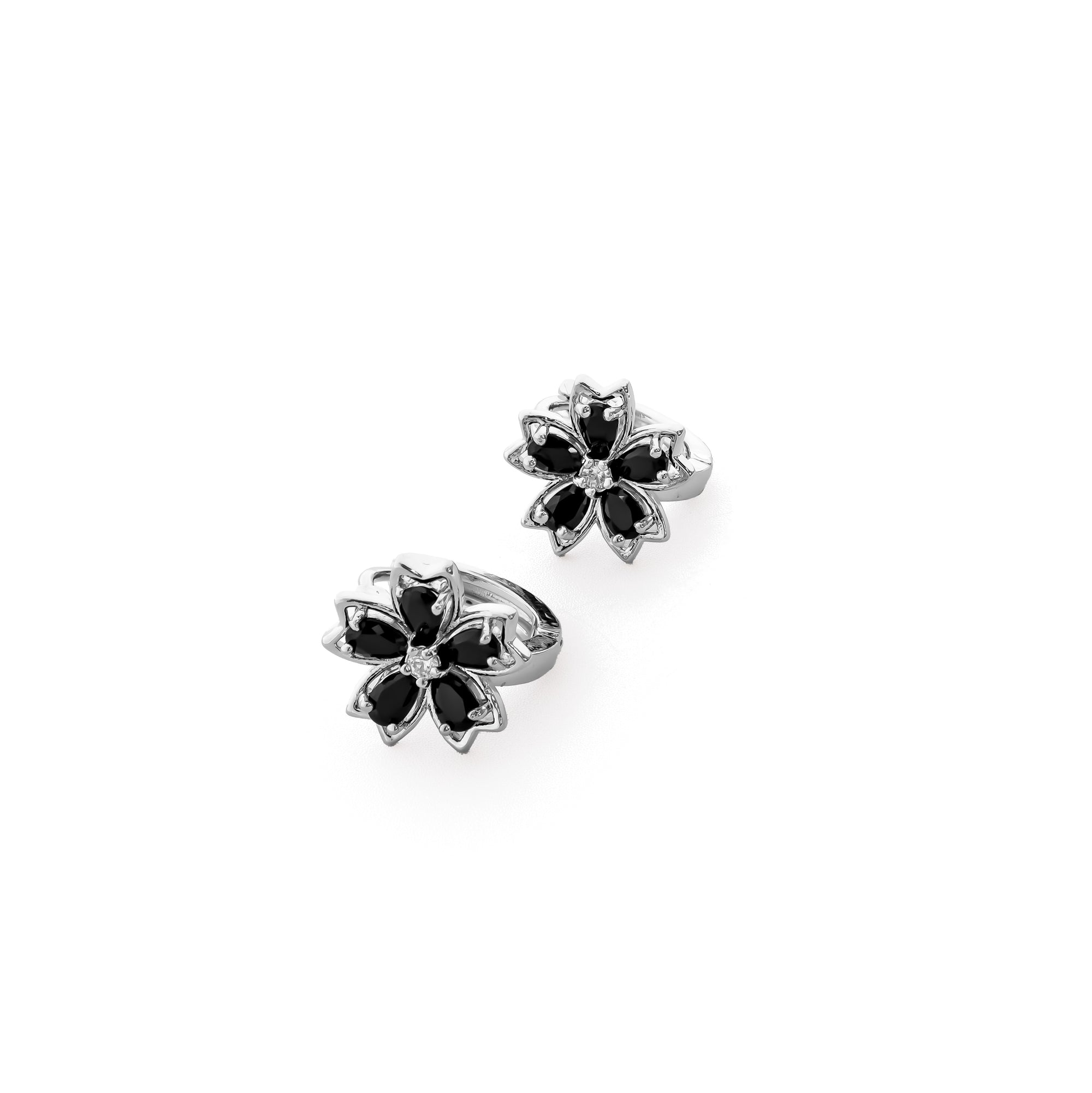 Aretes Plateados Huggies con Piedras Diferentes Colores M15 Oro Laminado