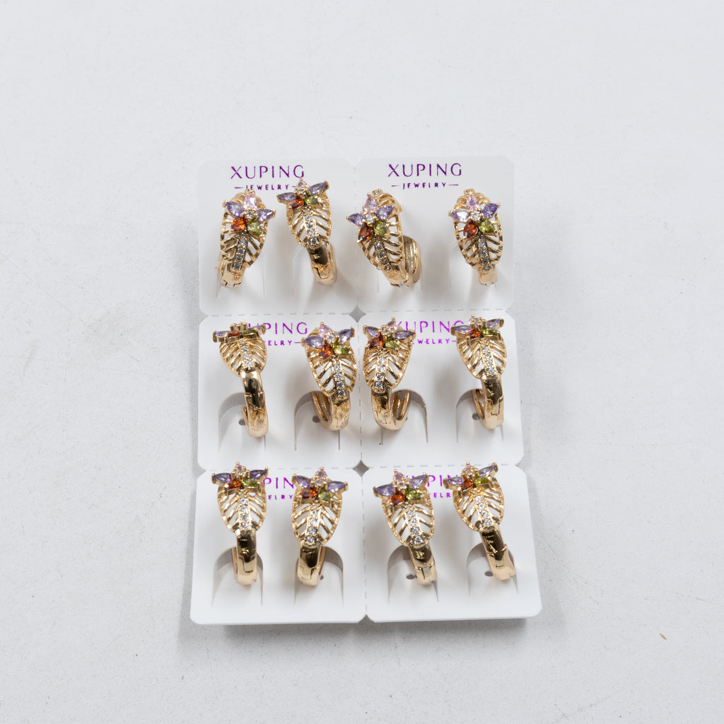 Paquete de 6 pares de Aretes Xuping Dorado M7 Oro Laminado