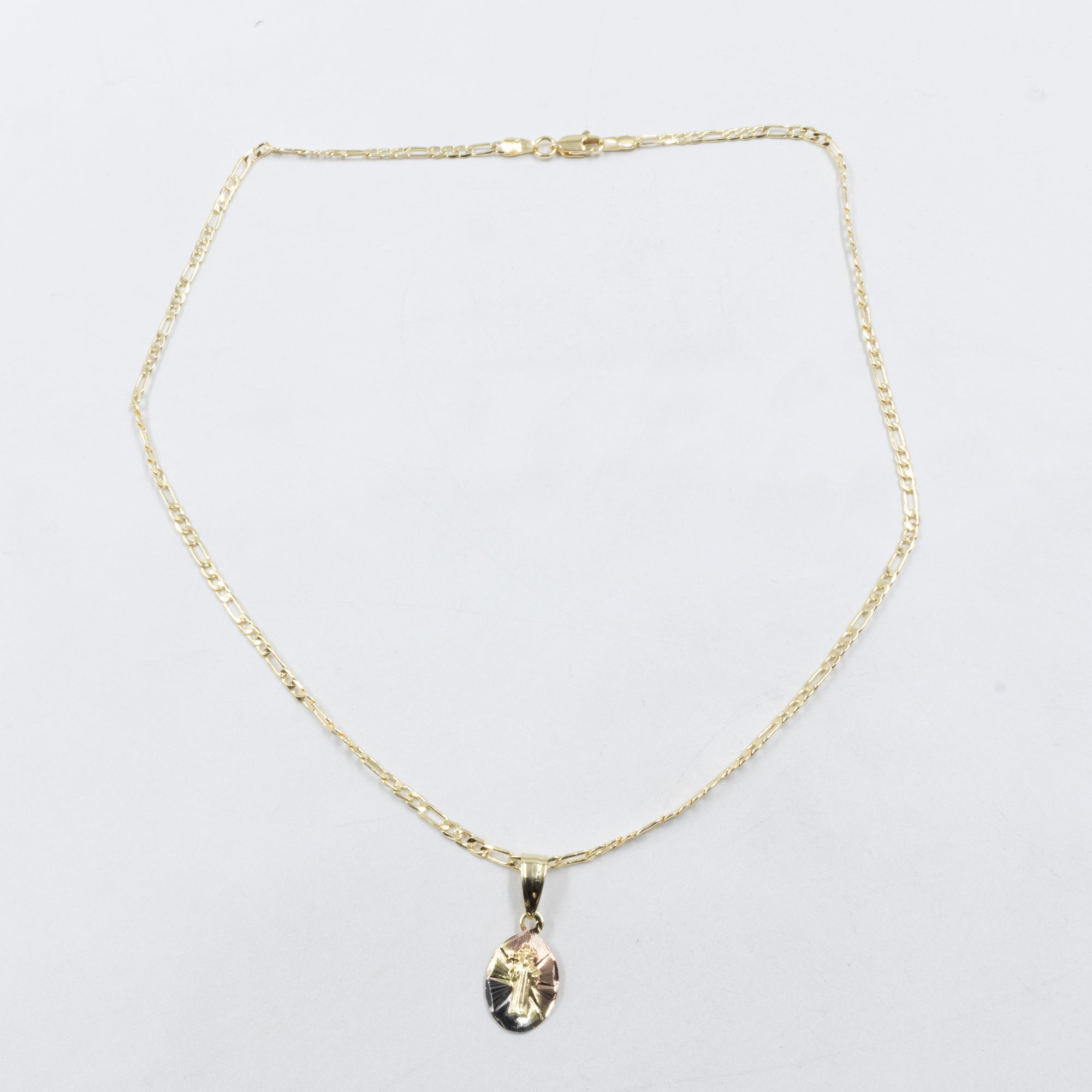 Collar con Dije Religioso Dorado M1 Oro Laminado