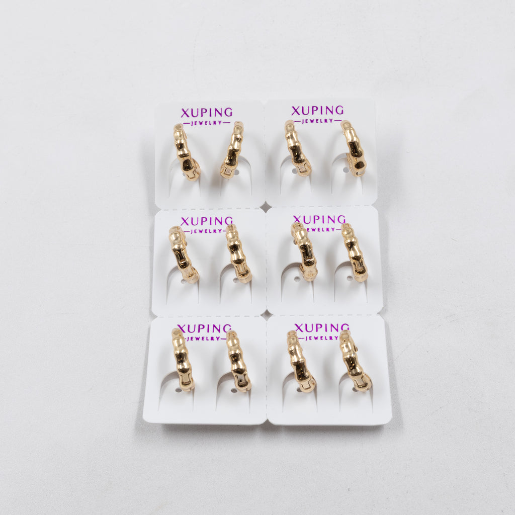 Paquete de 6 pares de Aretes Xuping Dorado M20 Oro Laminado
