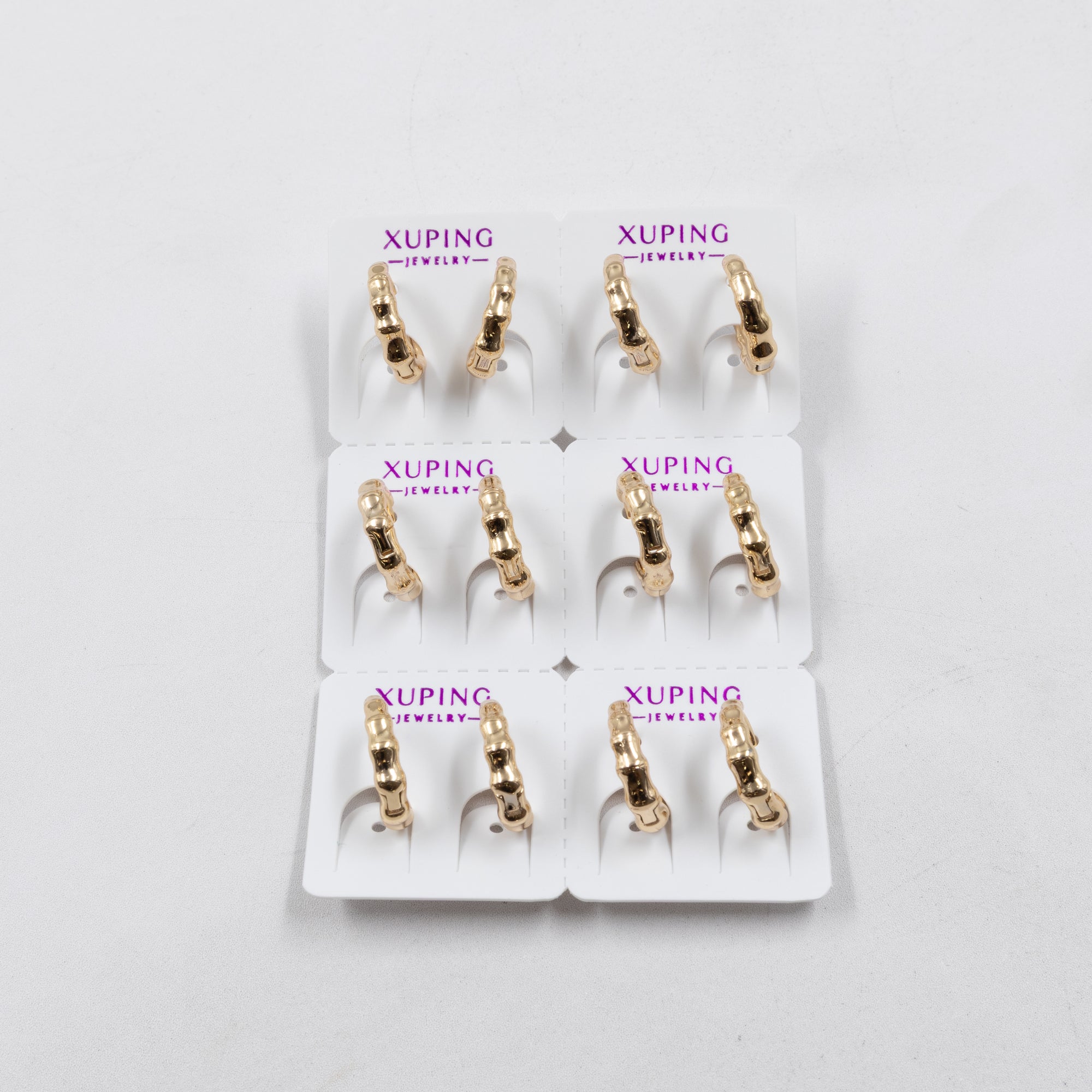 Paquete de 6 pares de Aretes Xuping Dorado M20 Oro Laminado