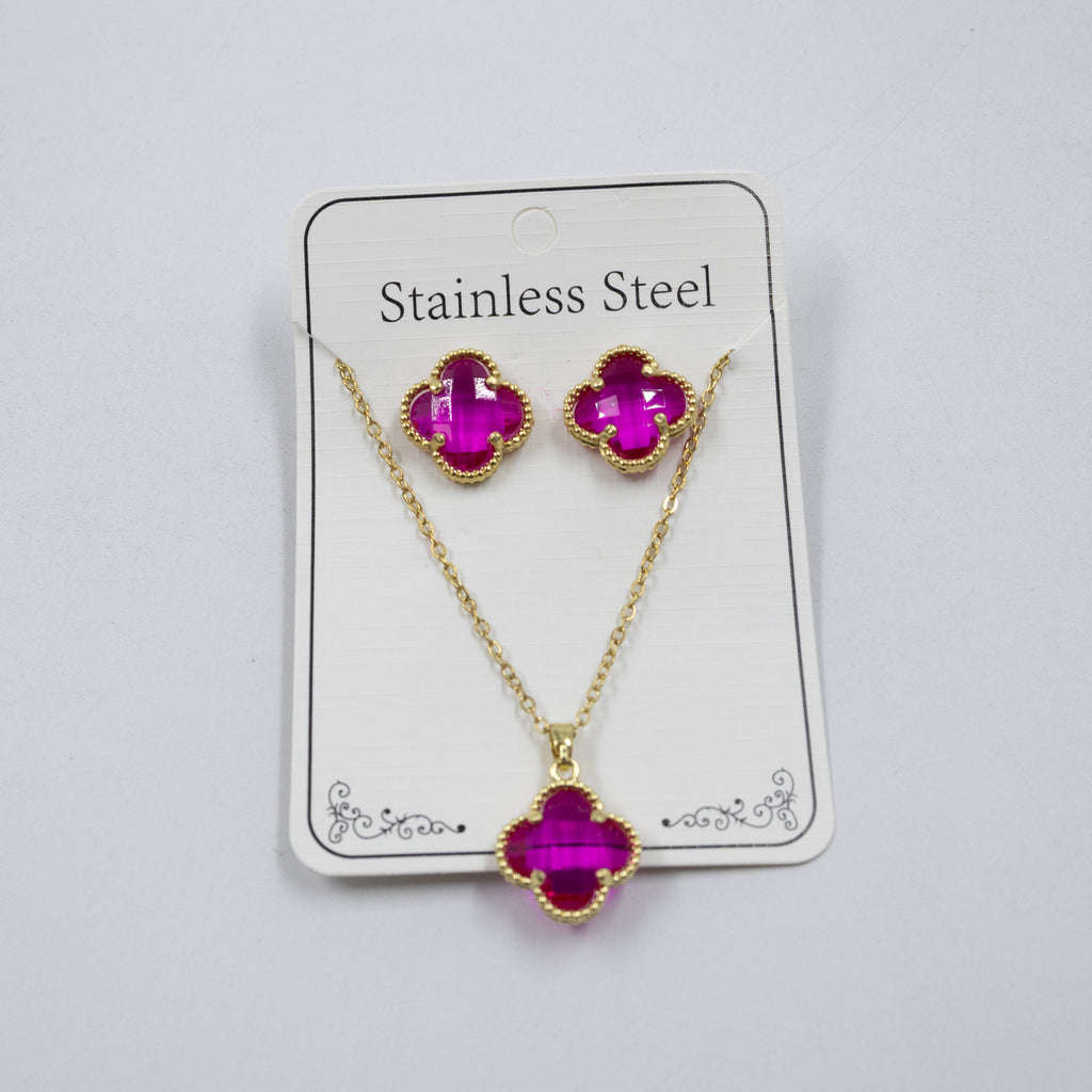 Conjunto Dorado de Trebol M2 Oro Laminado