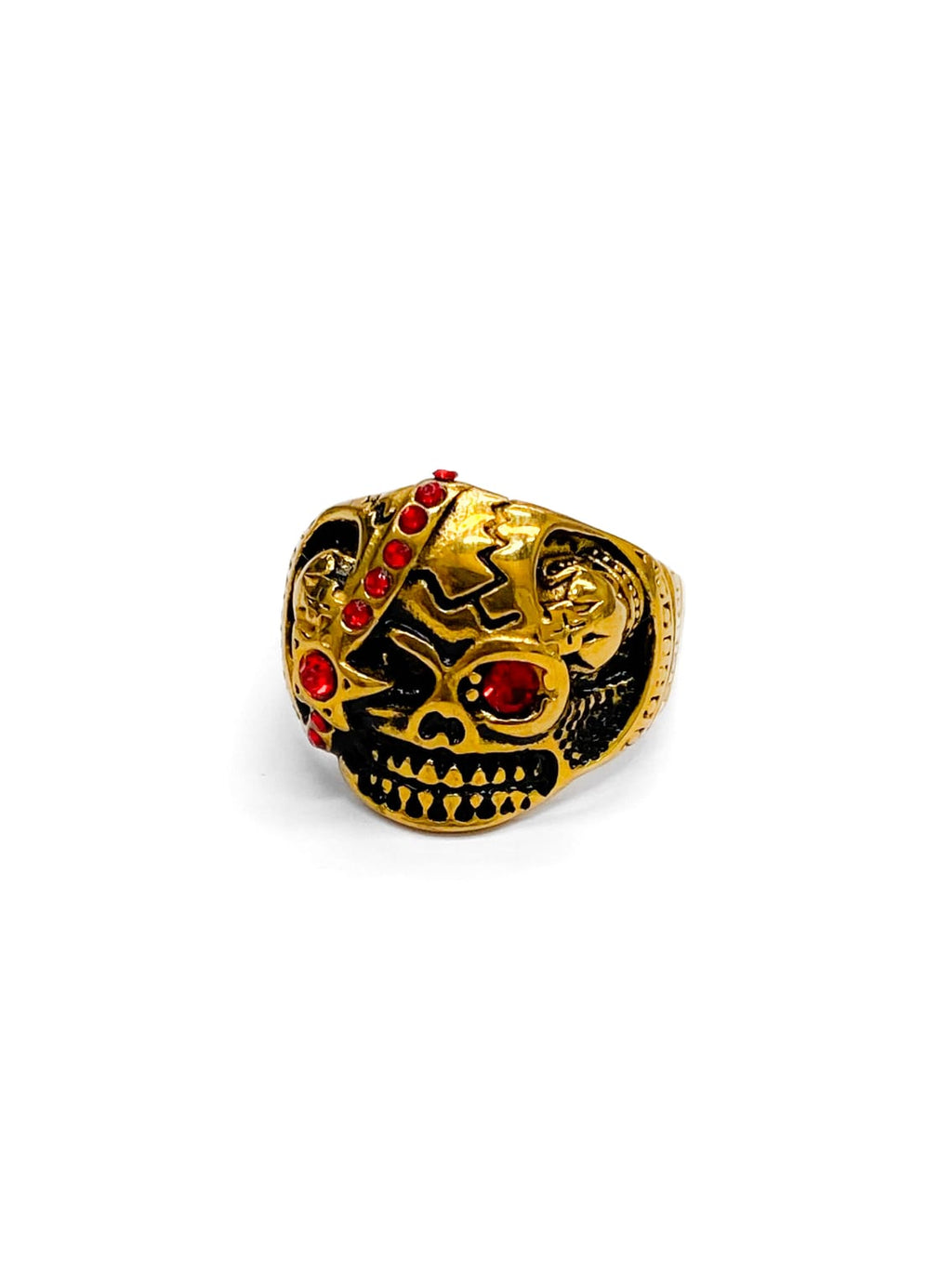 Anillo Calavera Dorado y Plateado Acero Inoxidable M20