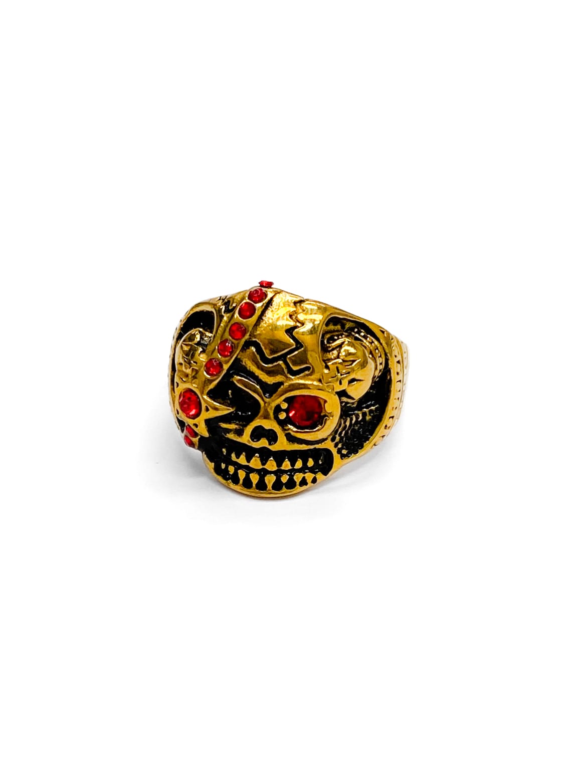 Anillo Calavera Dorado y Plateado Acero Inoxidable M20