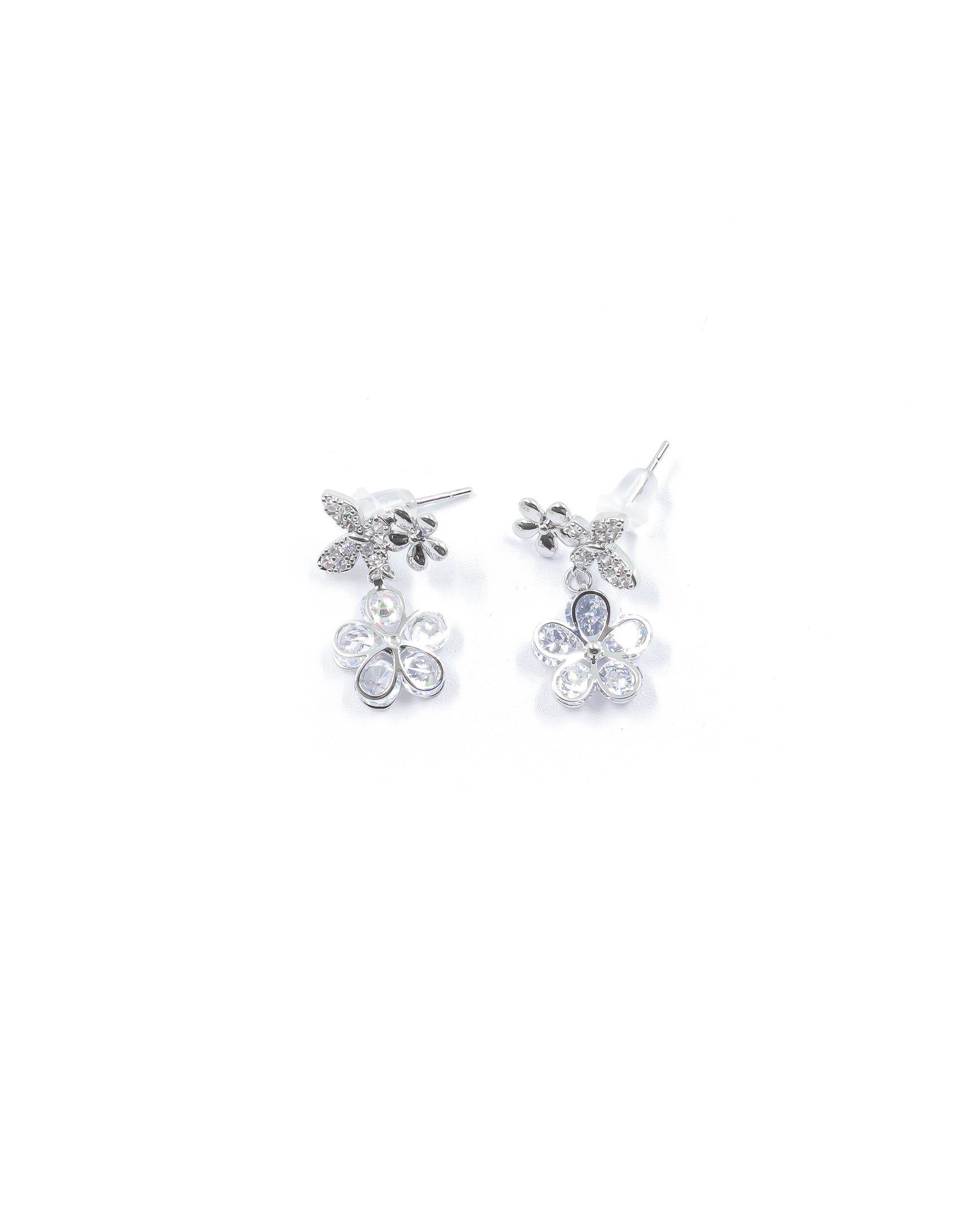 Aretes Largos Ansheli Plateados M18 Oro Laminado