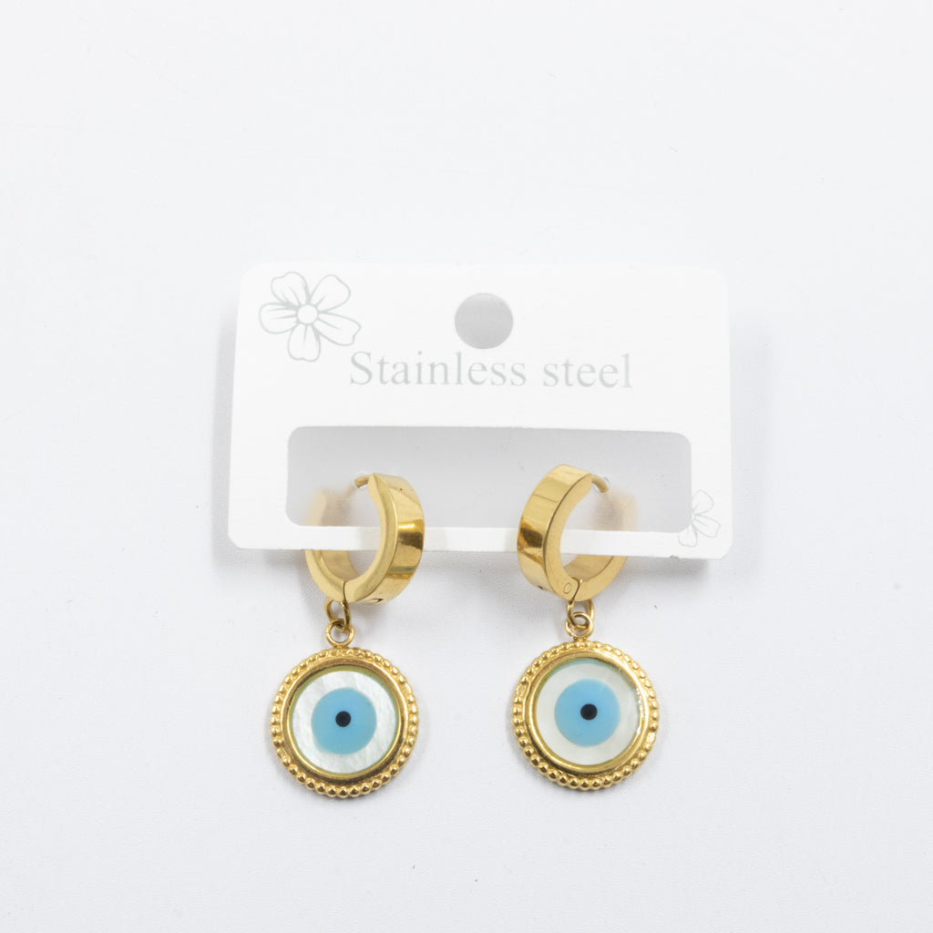 Aretes Dorados de Ojo Turco M7 Oro Laminado