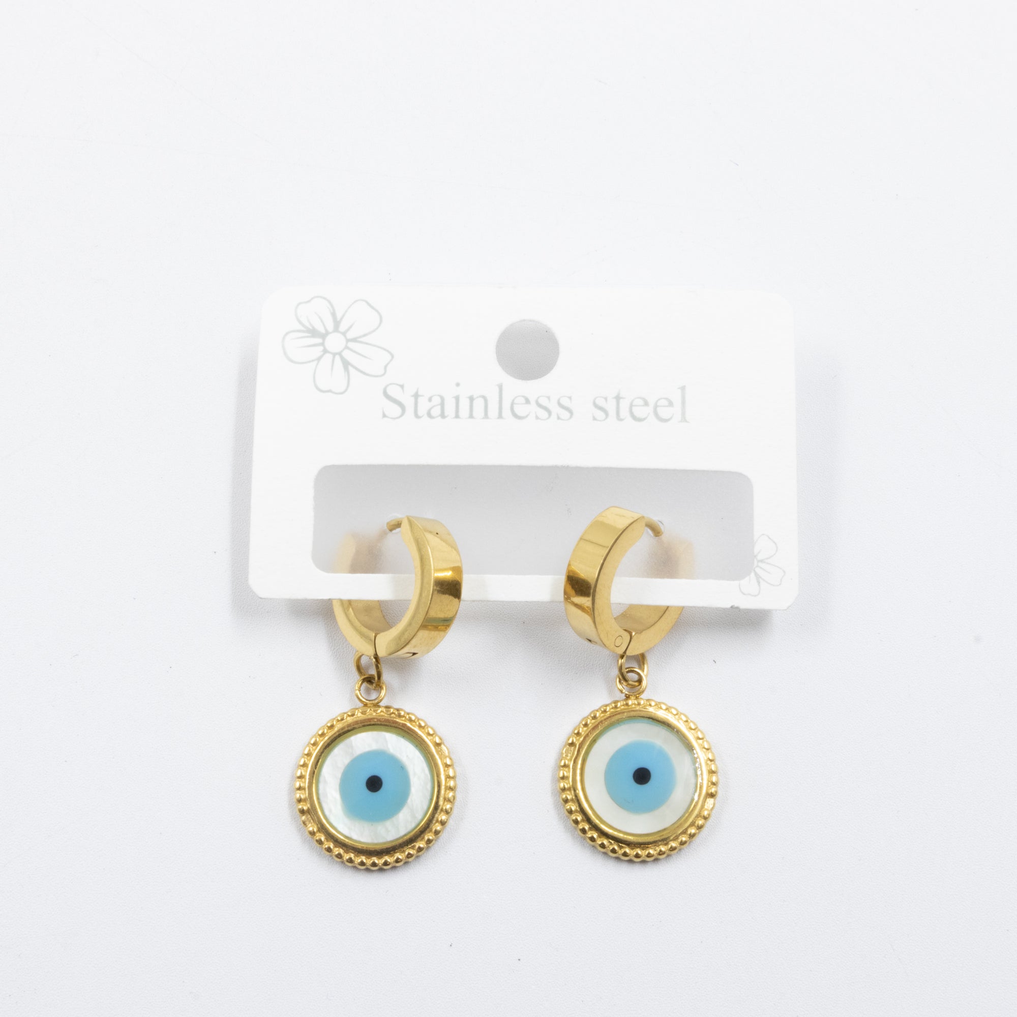 Aretes Dorados de Ojo Turco M7 Oro Laminado